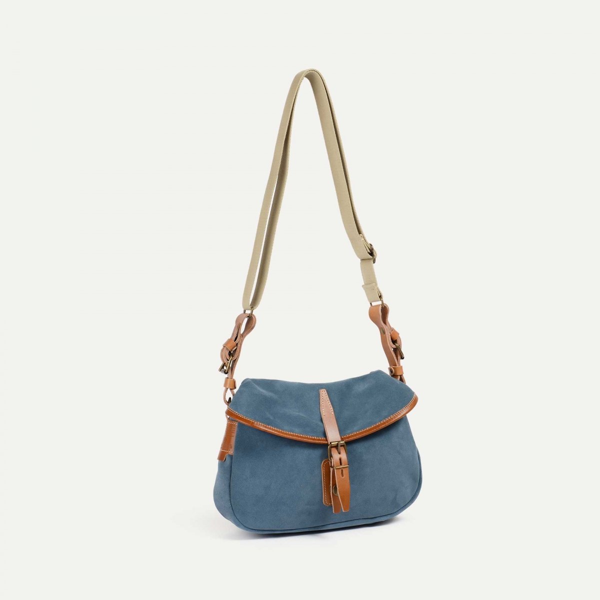 Musette du Pêcheur XS / Cuir Velours - Jeans (image n°2)