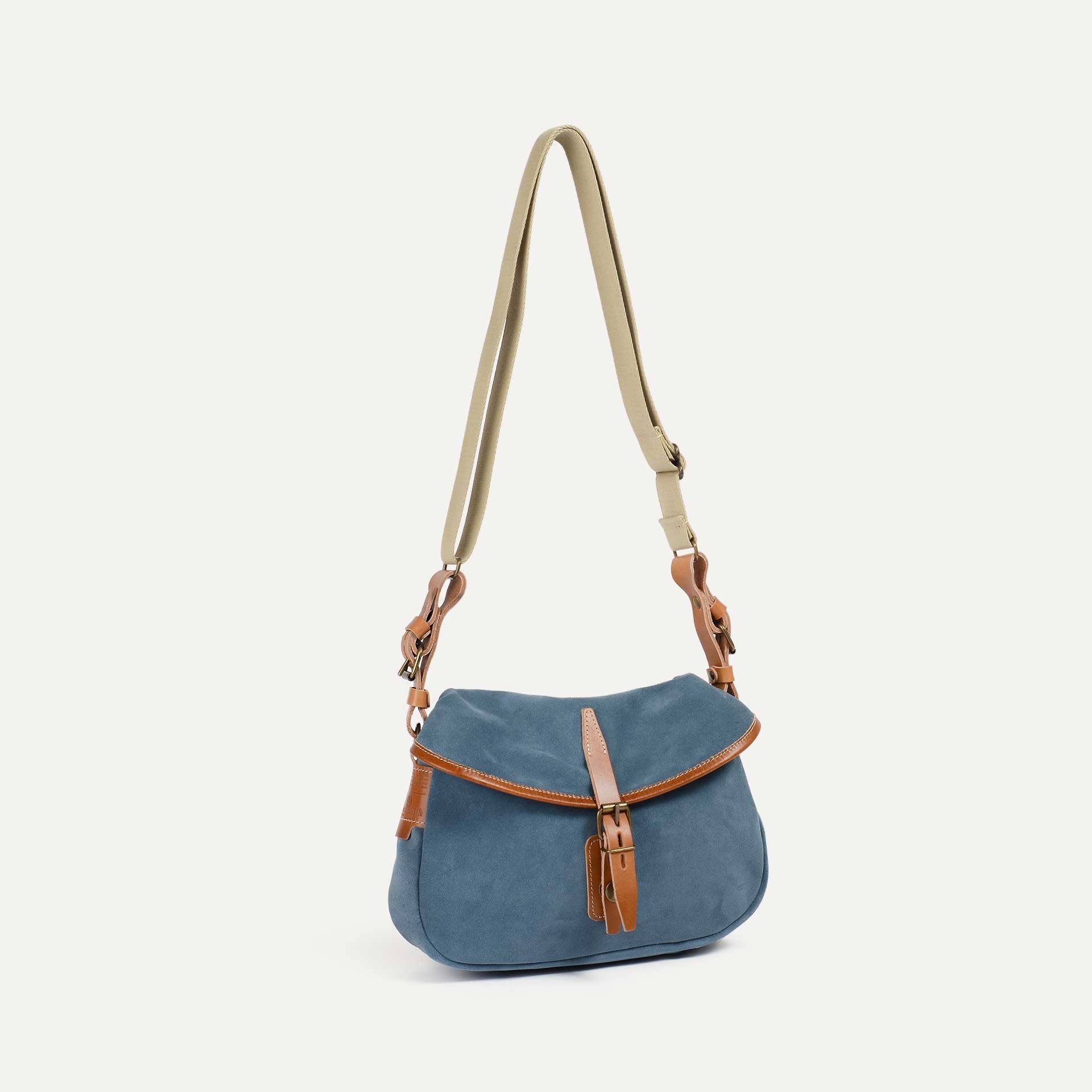 Musette du Pêcheur XS / Cuir Velours - Jeans (image n°2)