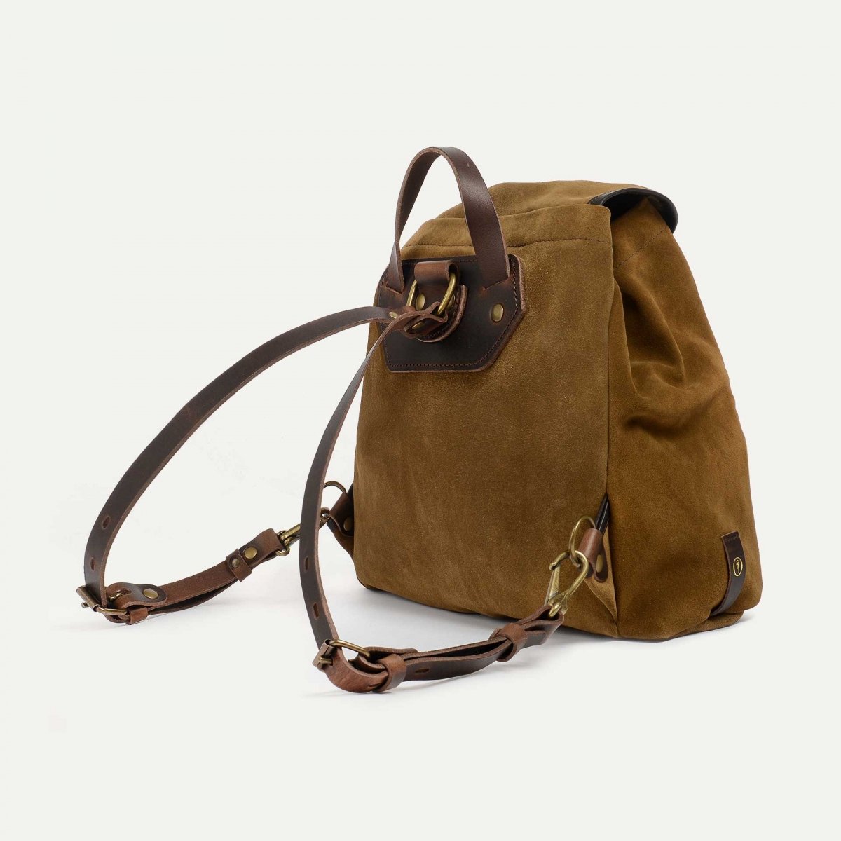 Leather suede backpack outlet