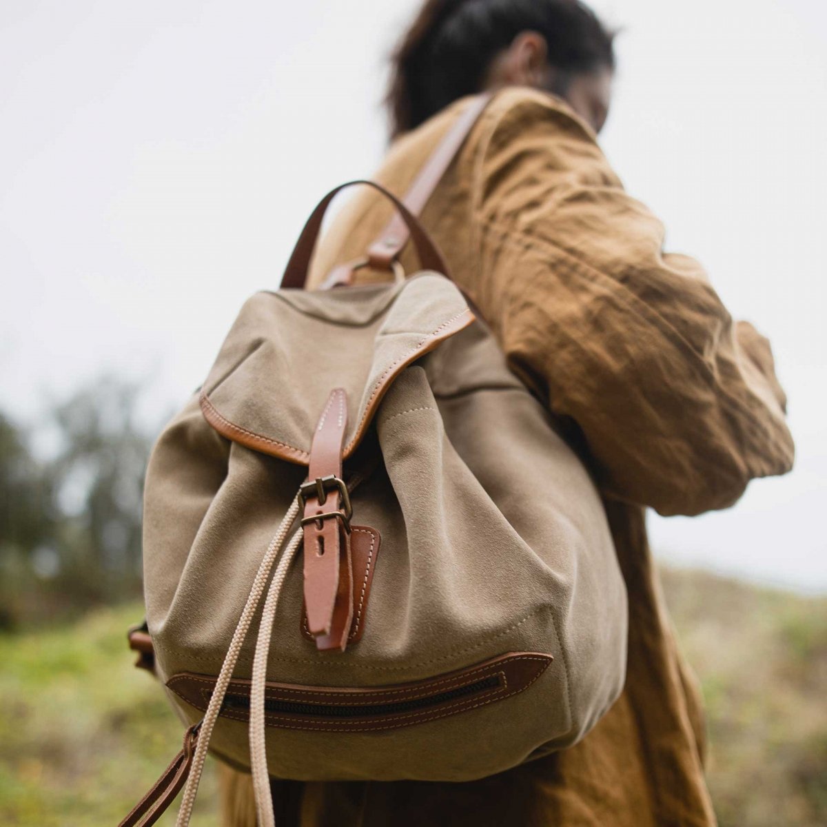 Brown Leather Backpacks, Suede Brown Purse