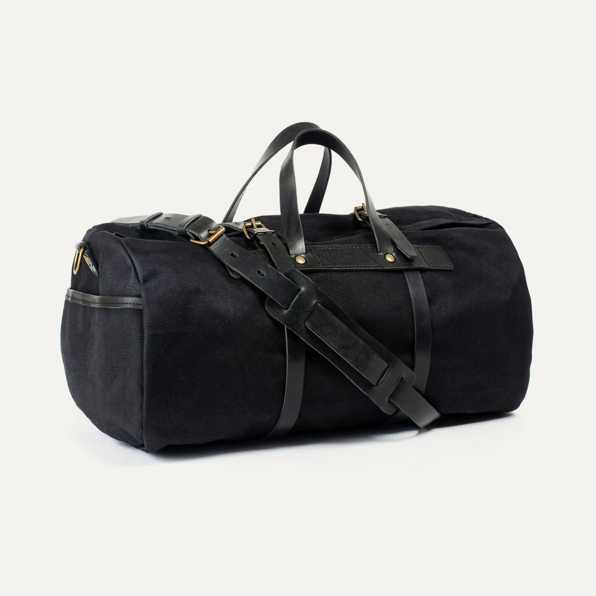 ‘Bivouac’ travel bag – Black waxed canvas  (image n°2)