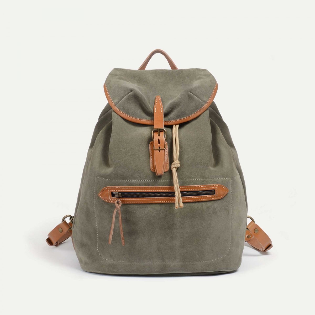 Camp backpack / Suede - Sage Green (image n°1)