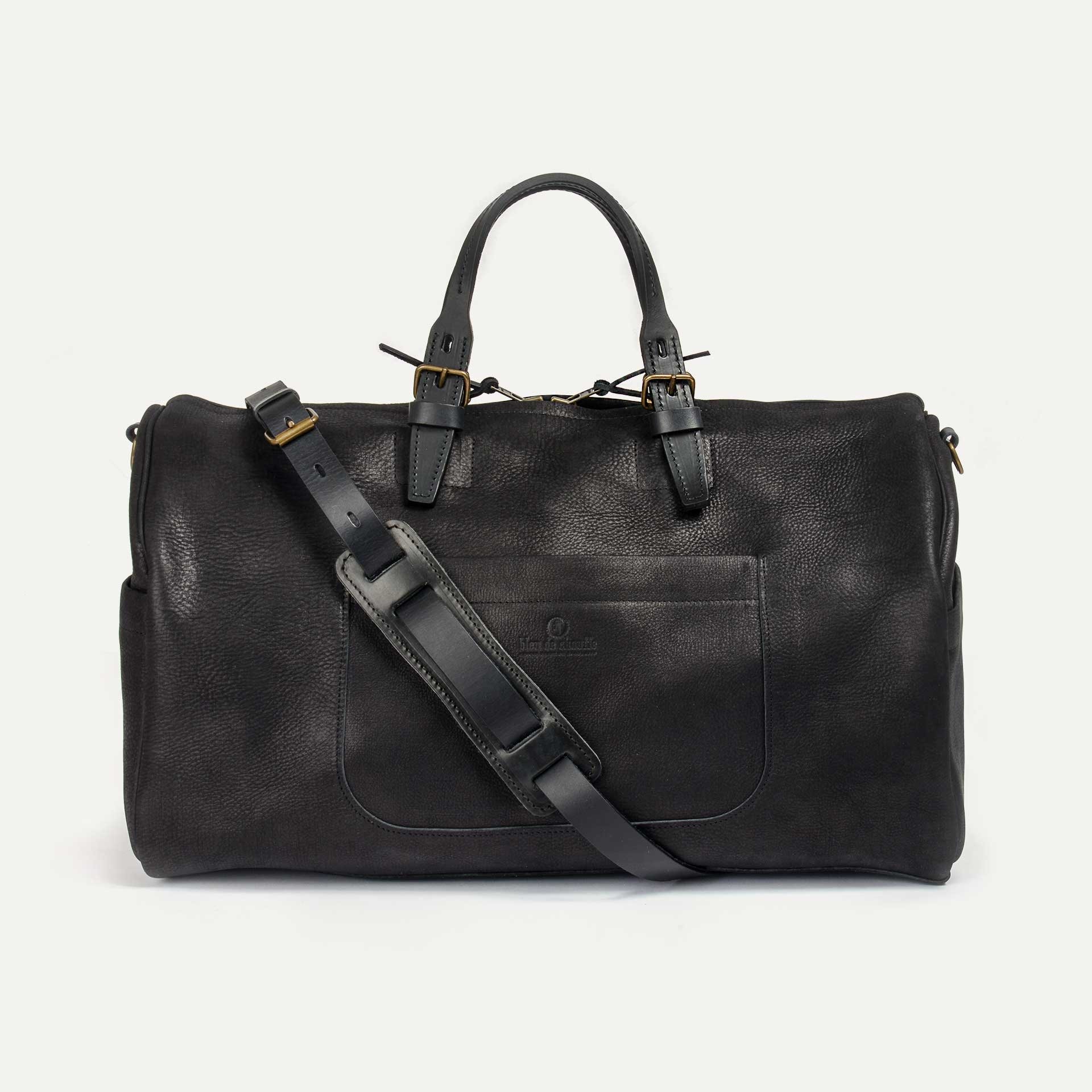 Hobo Travel bag - Charcoal black / Waxed Leather (image n°1)