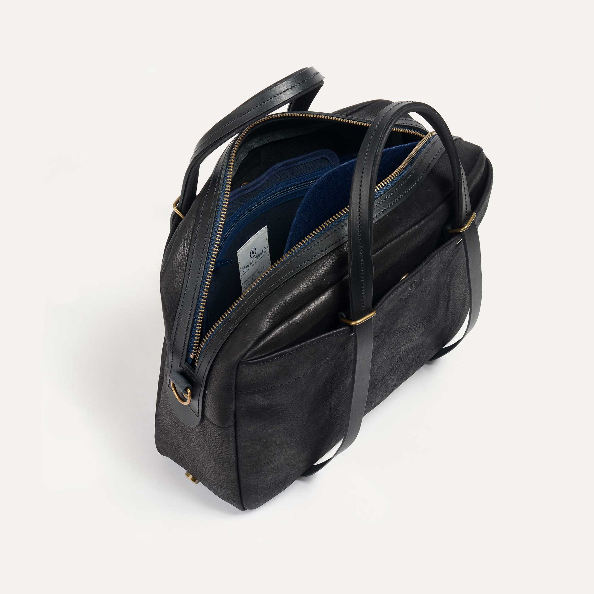 Report Business bag - Charcoal black / Waxed Leather (image n°4)