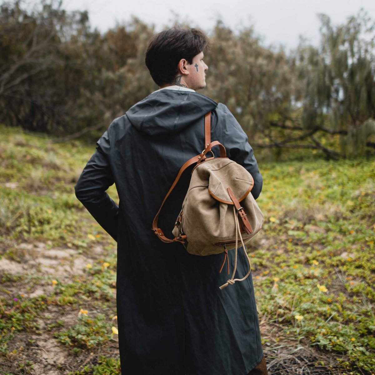 Camp S backpack / Suede - Sage green (image n°6)