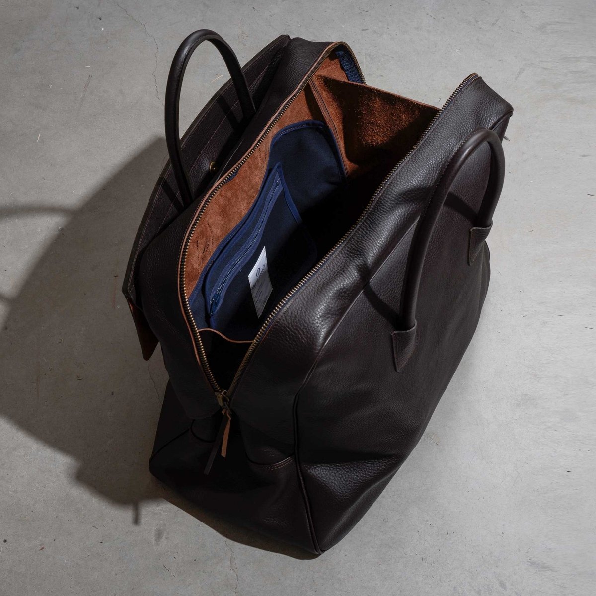 BLEU DE CHAUFFE Full-Grain Leather Weekend Bag for Men