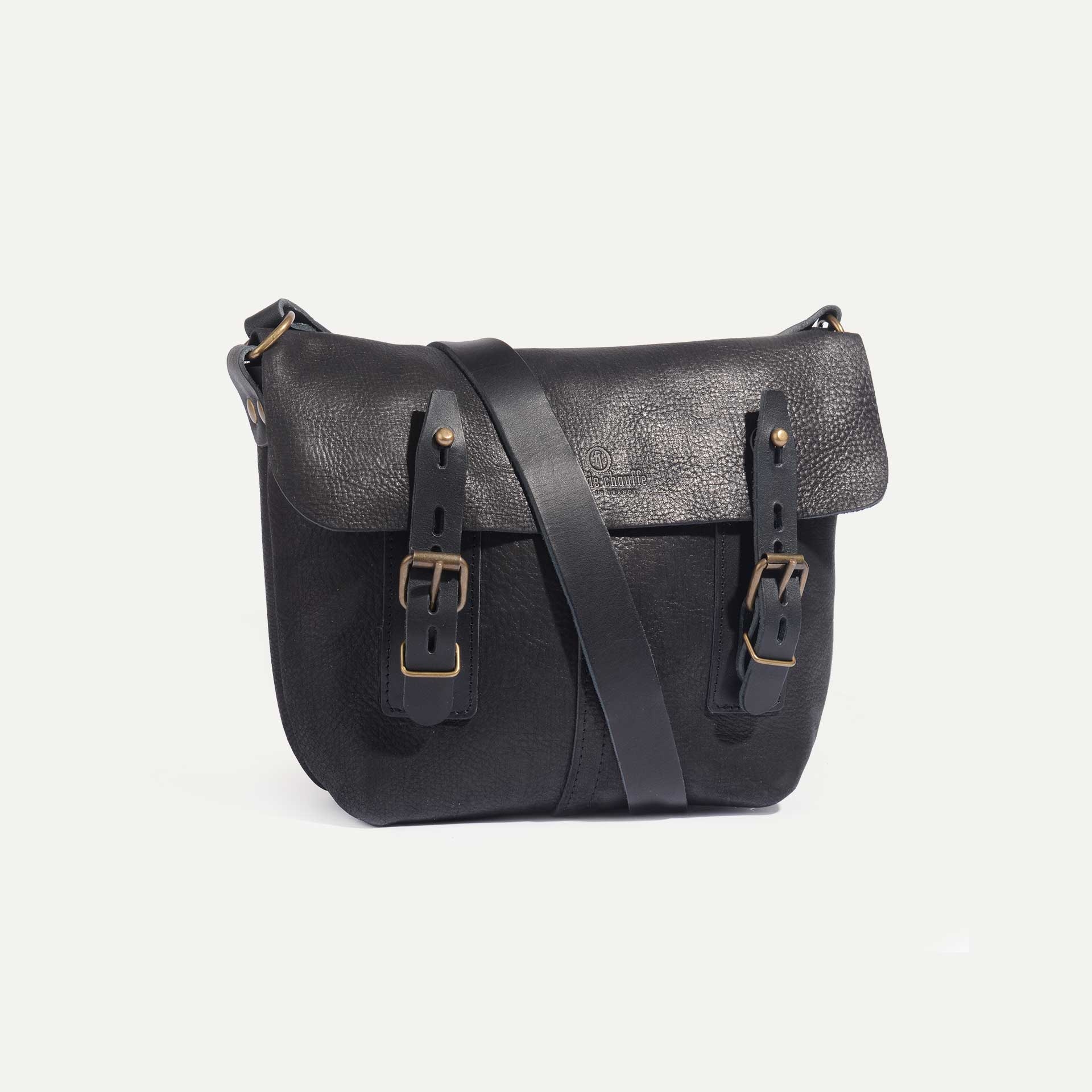 Louis Satchel bag WAX - Charcoal black / Waxed Leather (image n°2)