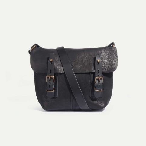 Louis Satchel bag WAX - Charcoal black / Waxed Leather