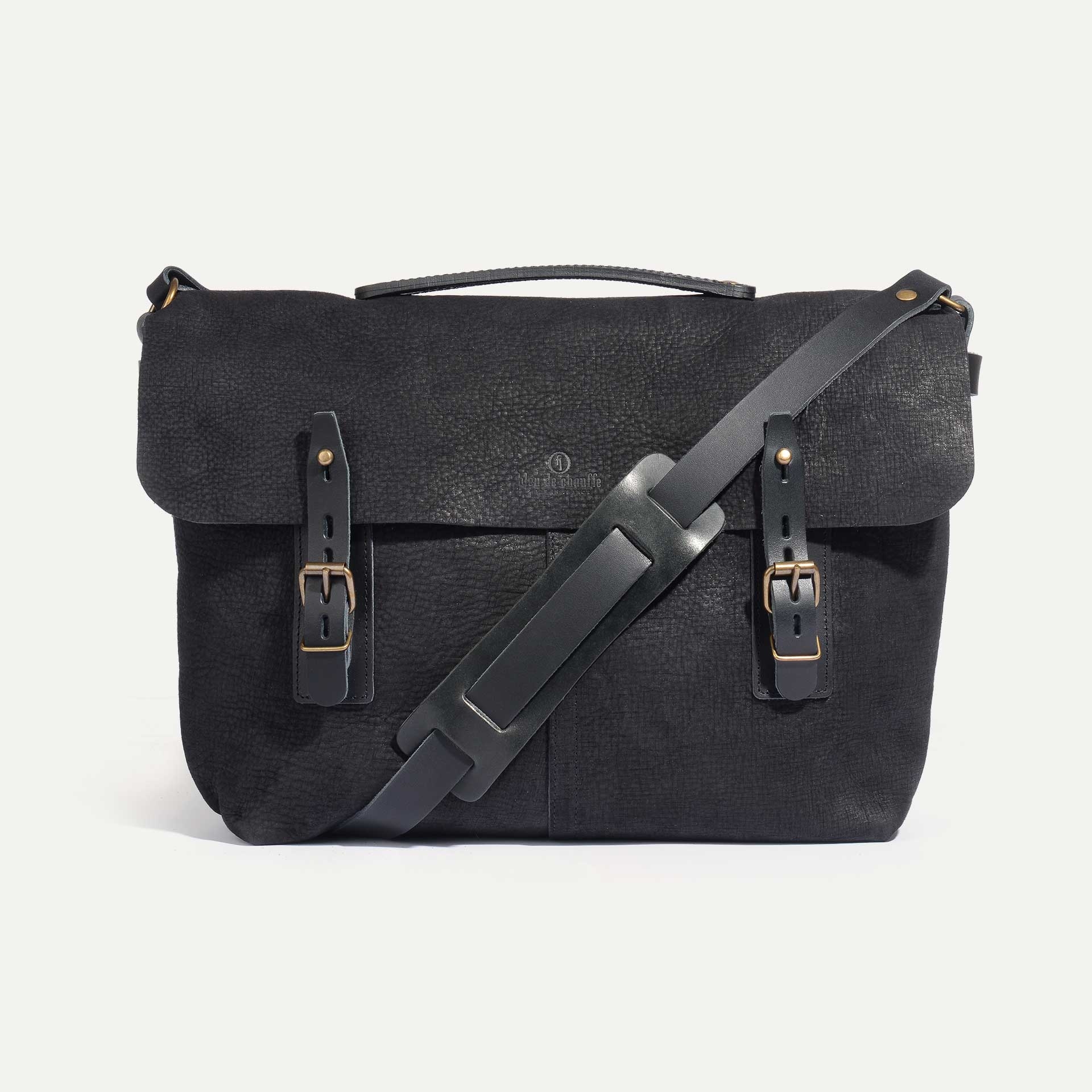 Lucien Satchel bag - Charcoal Black / Waxed Leather (image n°1)