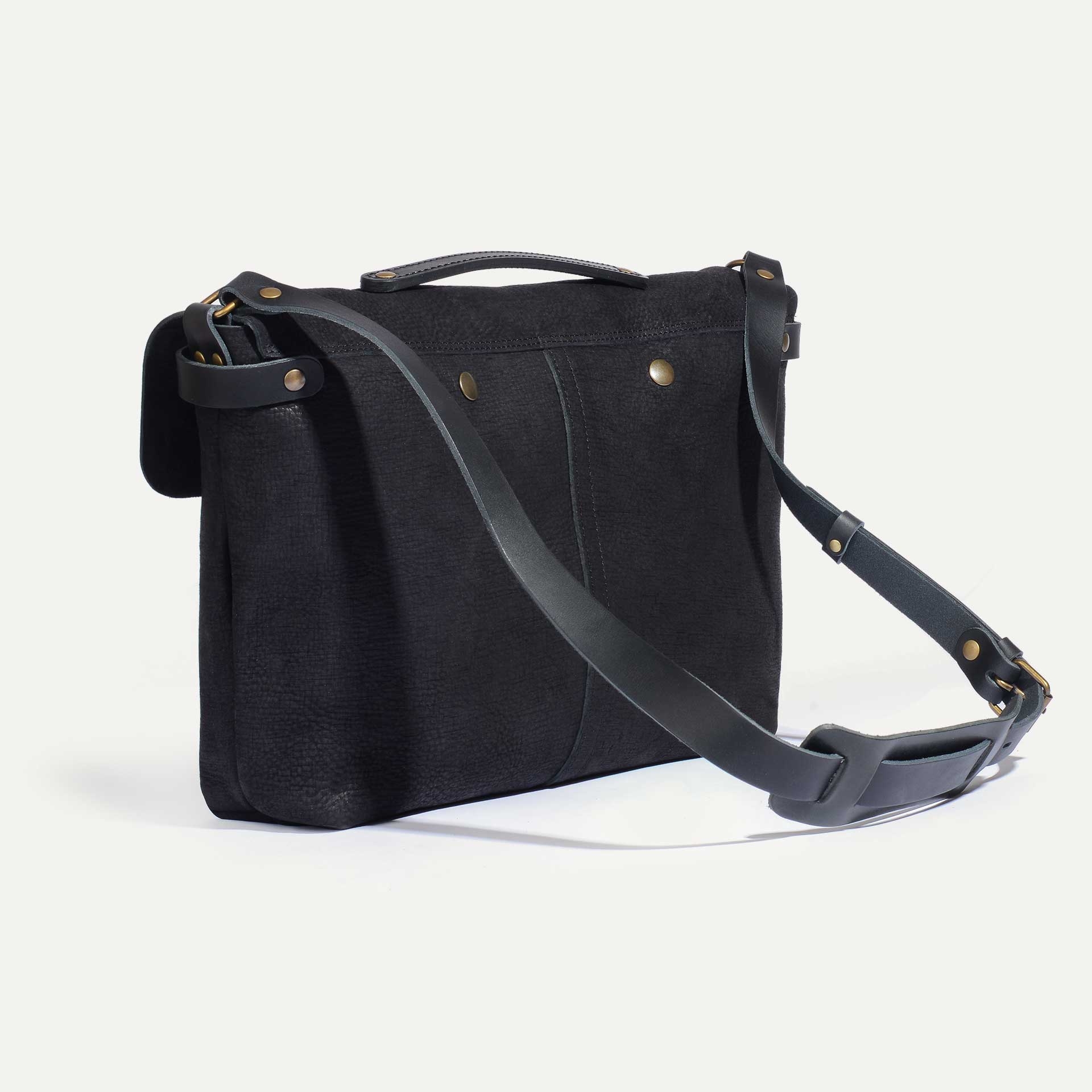 Lucien Satchel bag - Charcoal Black / Waxed Leather (image n°3)