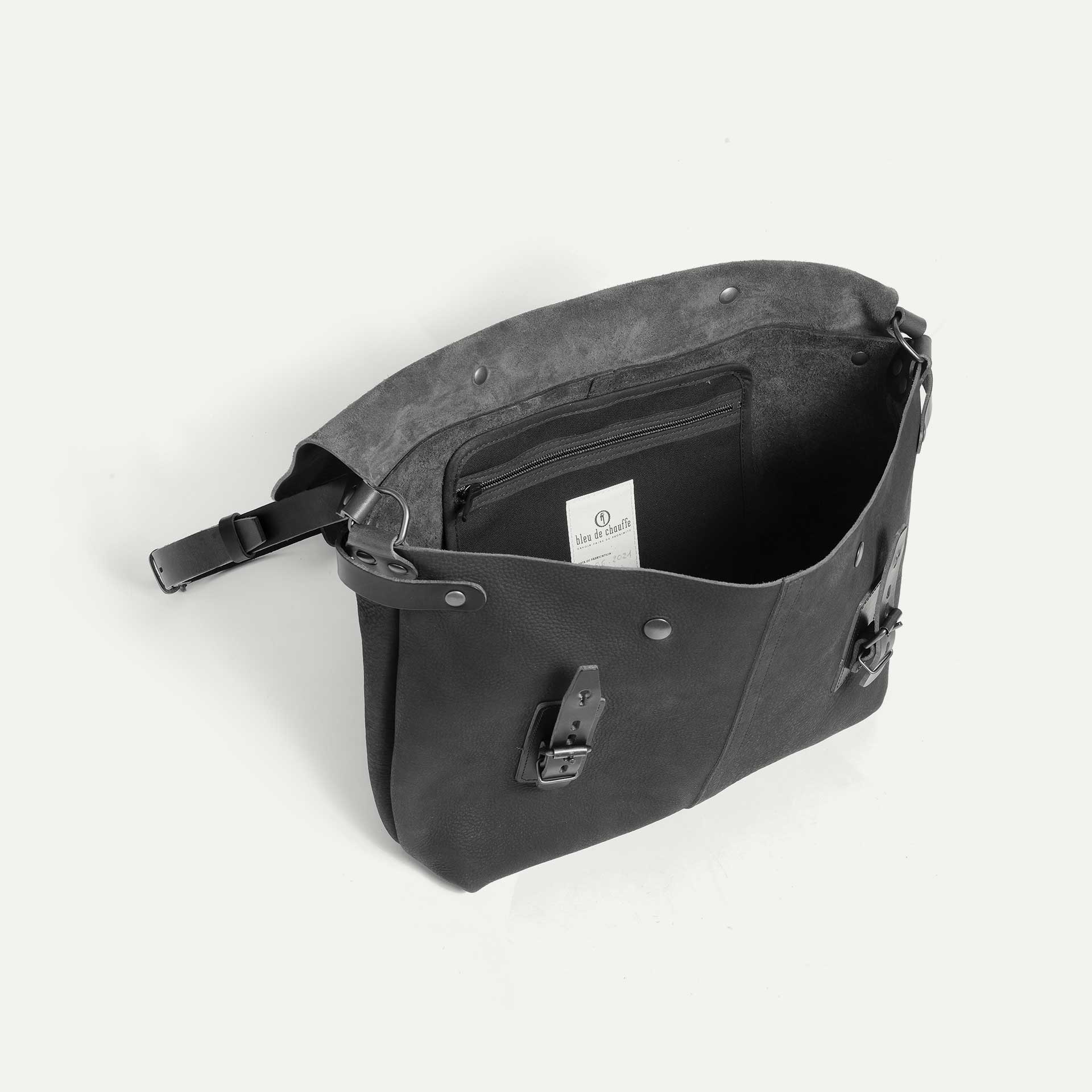 Lucien Satchel bag - Charcoal Black / Waxed Leather (image n°4)