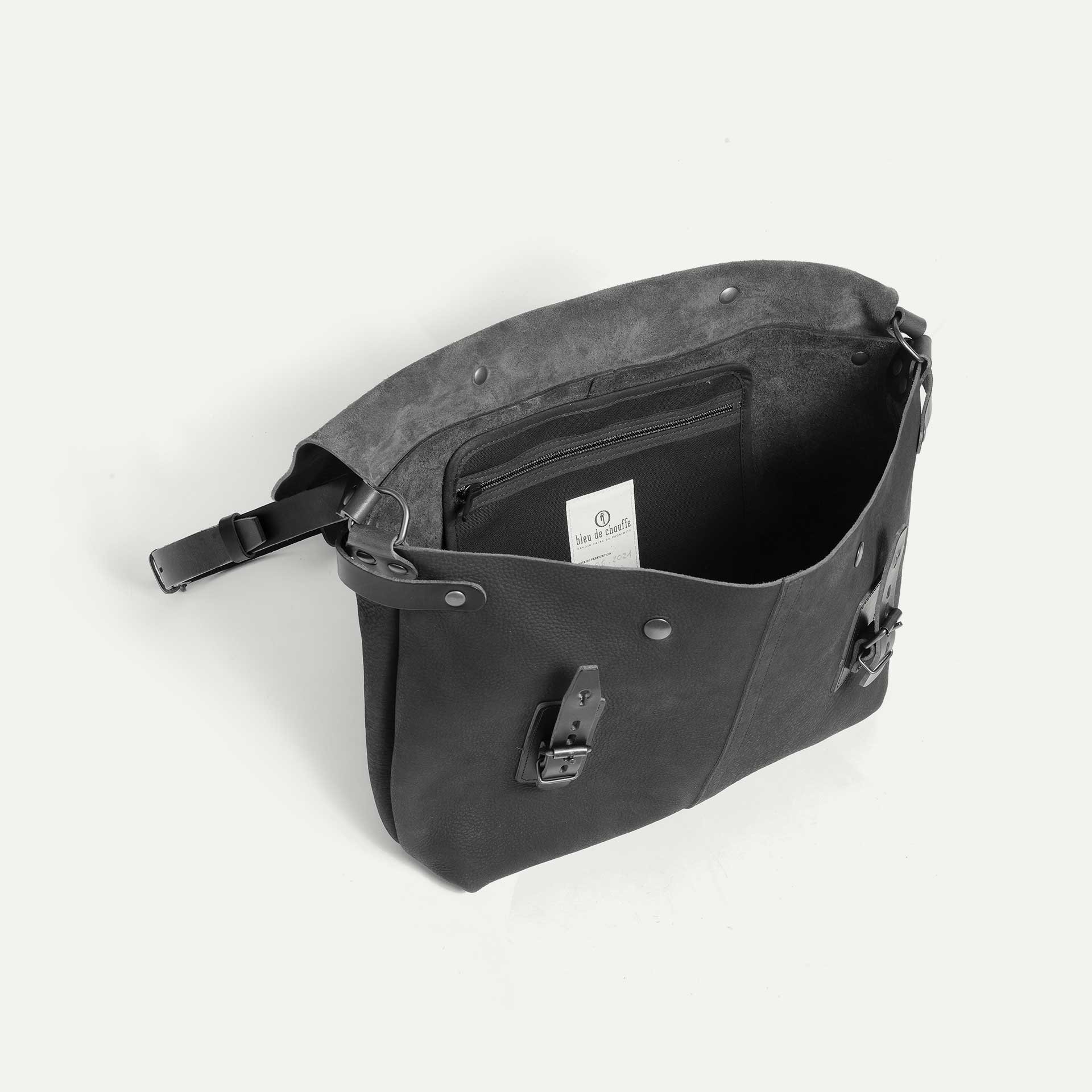 Lucien Satchel bag - Charcoal Black / Waxed Leather (image n°4)