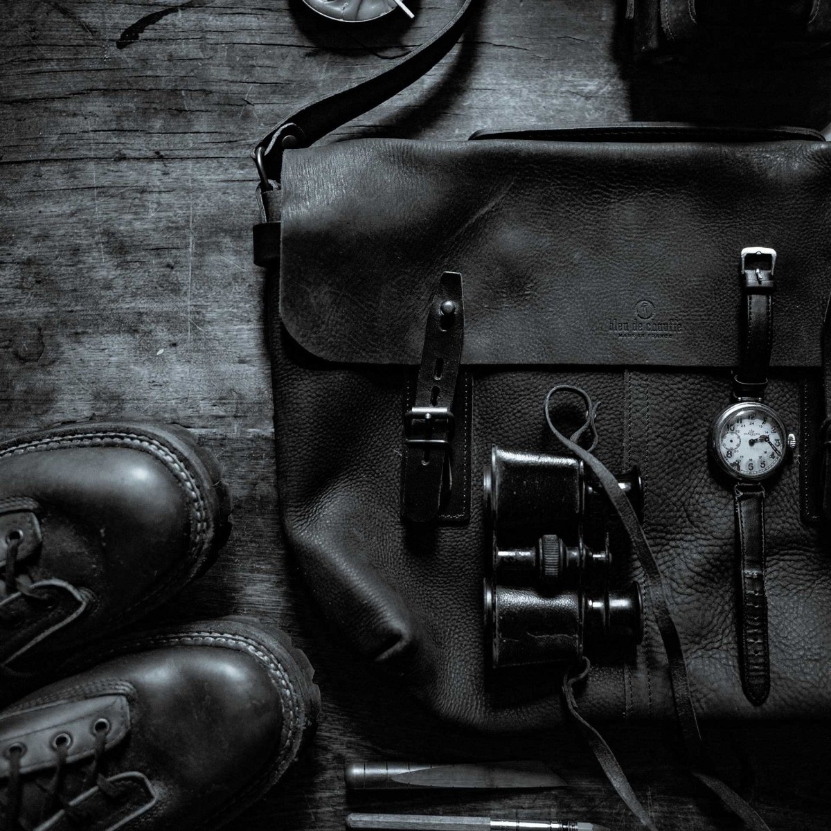 Lucien Satchel bag - Charcoal Black / Waxed Leather (image n°6)