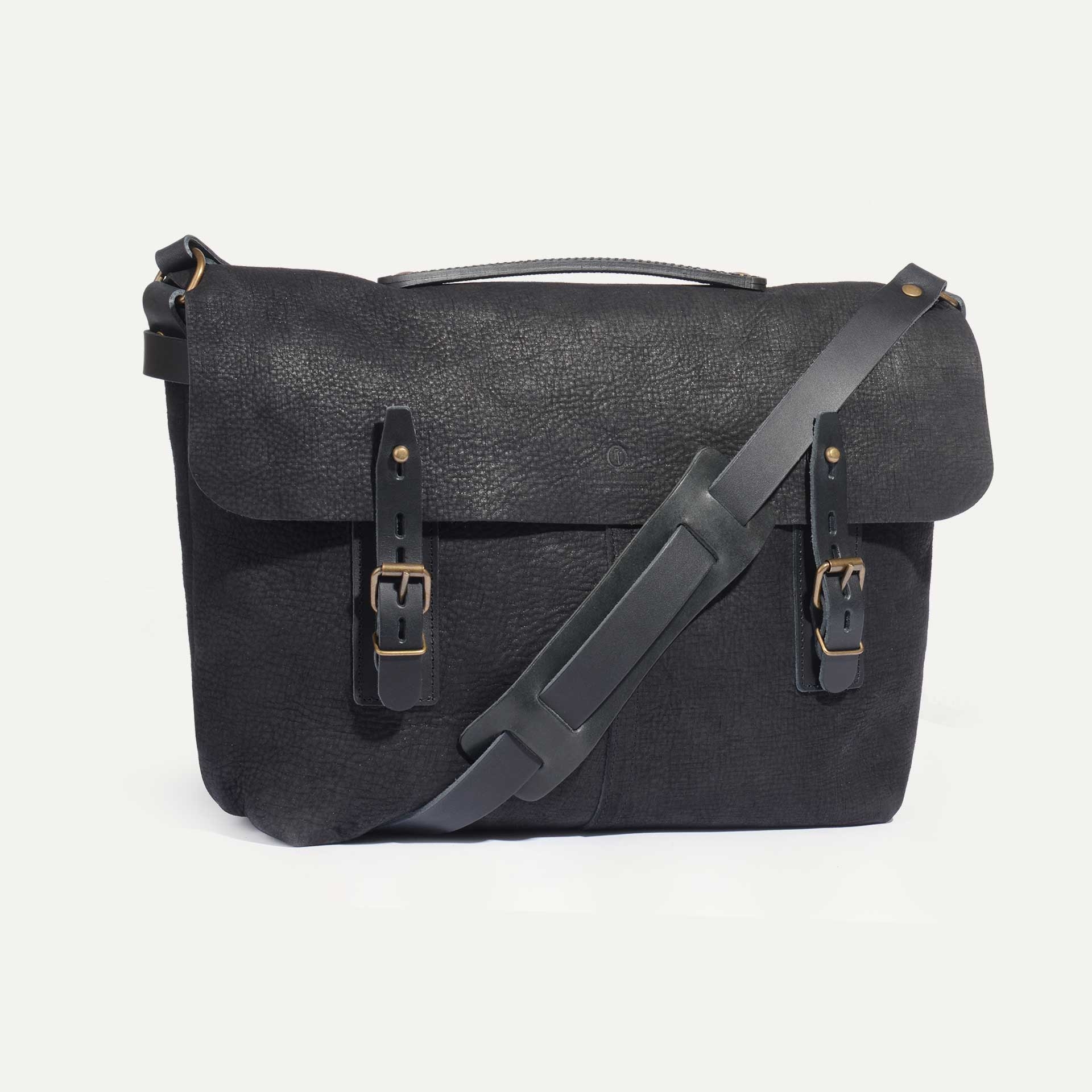 Lucien Satchel bag - Charcoal Black / Waxed Leather (image n°2)