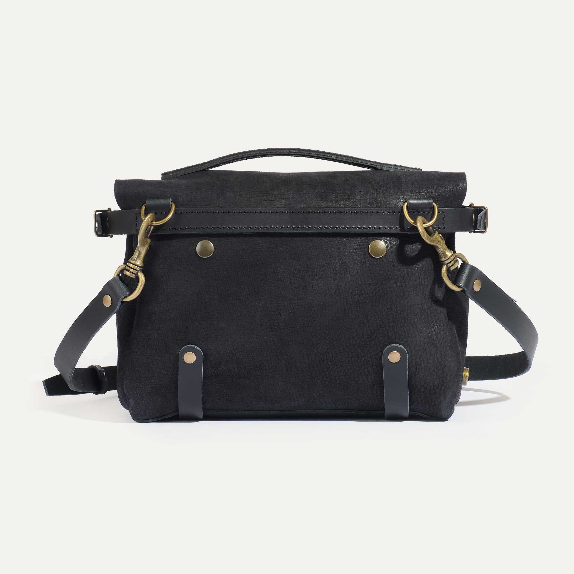 Postman bag Éclair S - Charcoal black / Waxed Leather (image n°3)