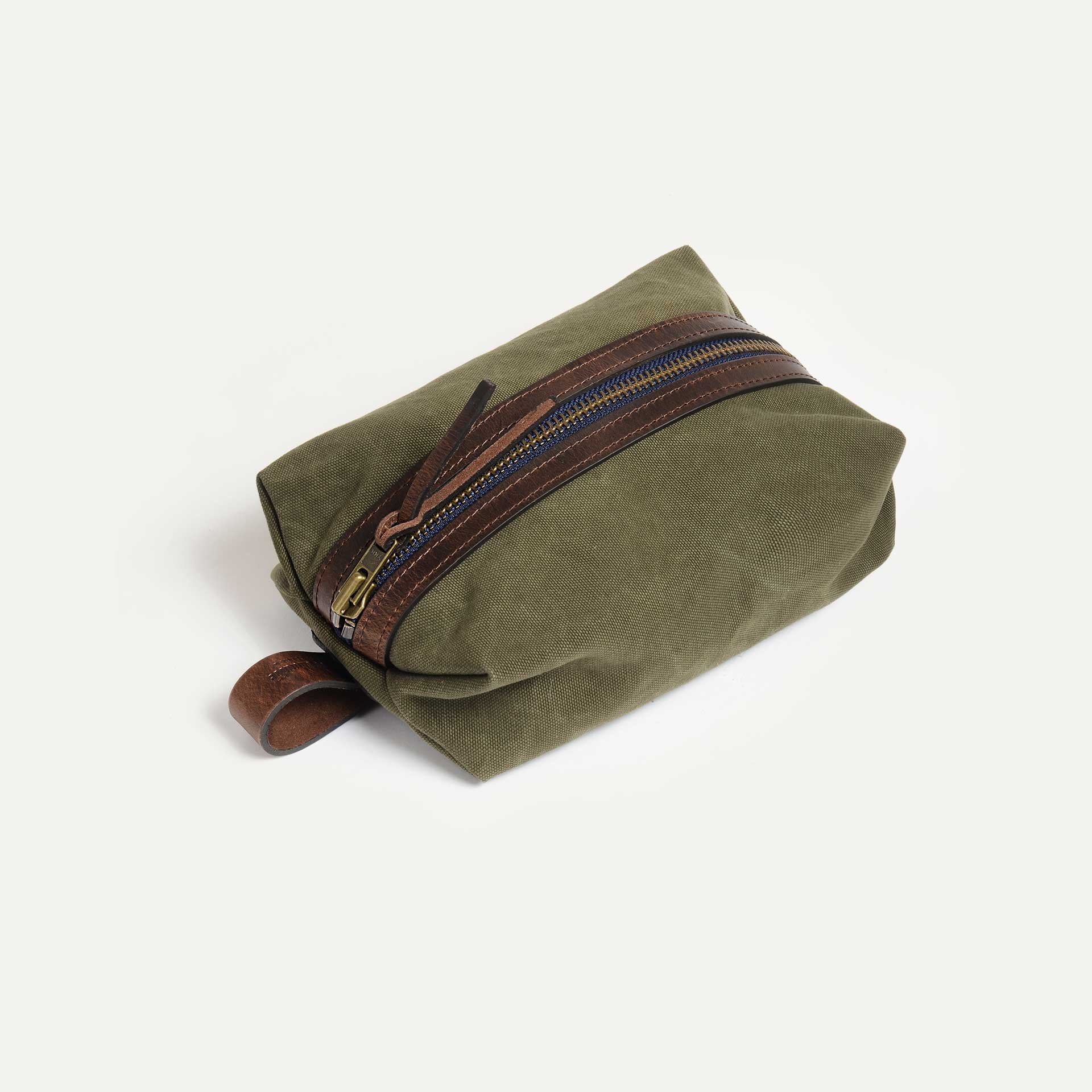 Kosmetiktasche ZAZOU - Khaki dunkel Stonewashed (image n°1)