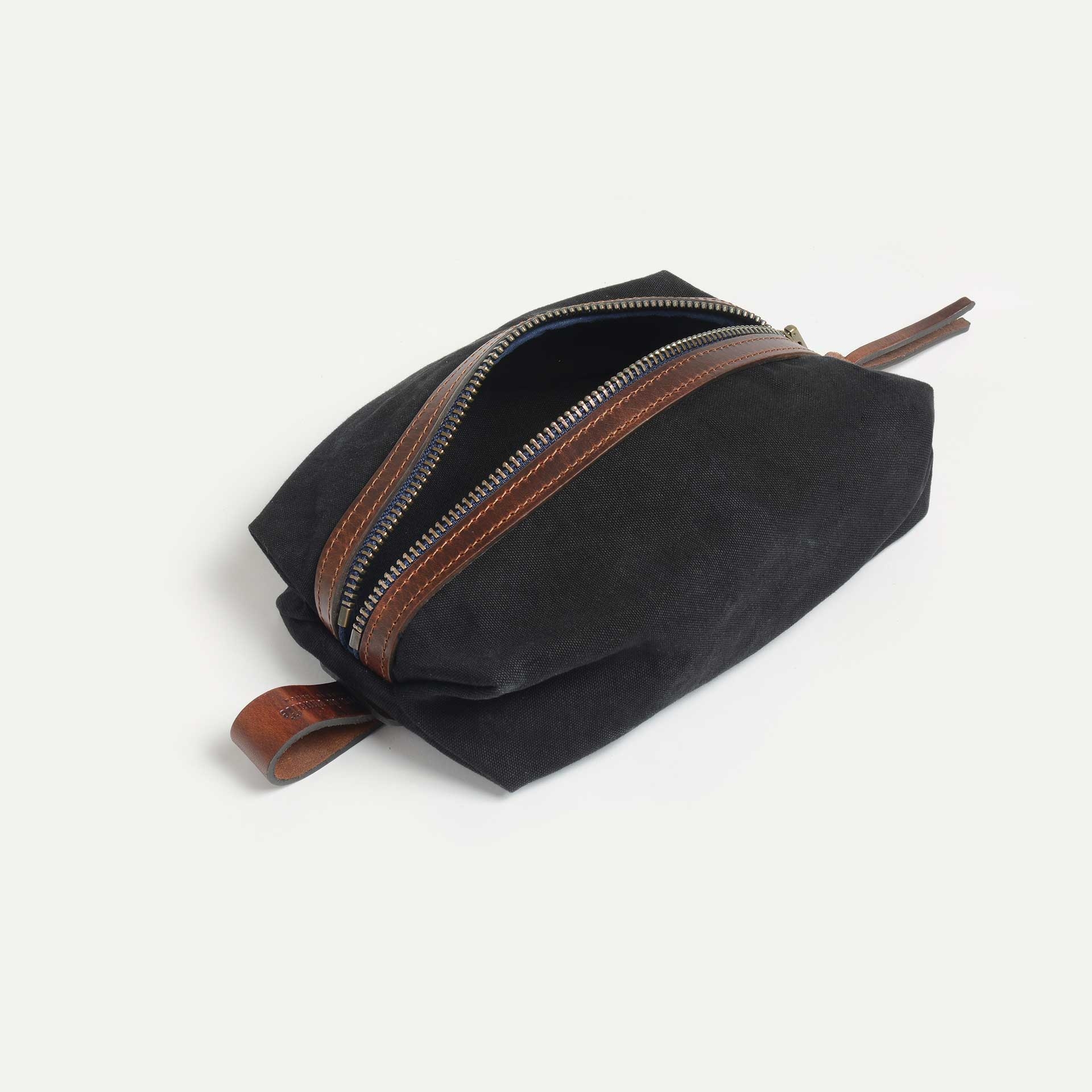 ZAZOU toiletry case - Black / Canvas and Leather (image n°3)