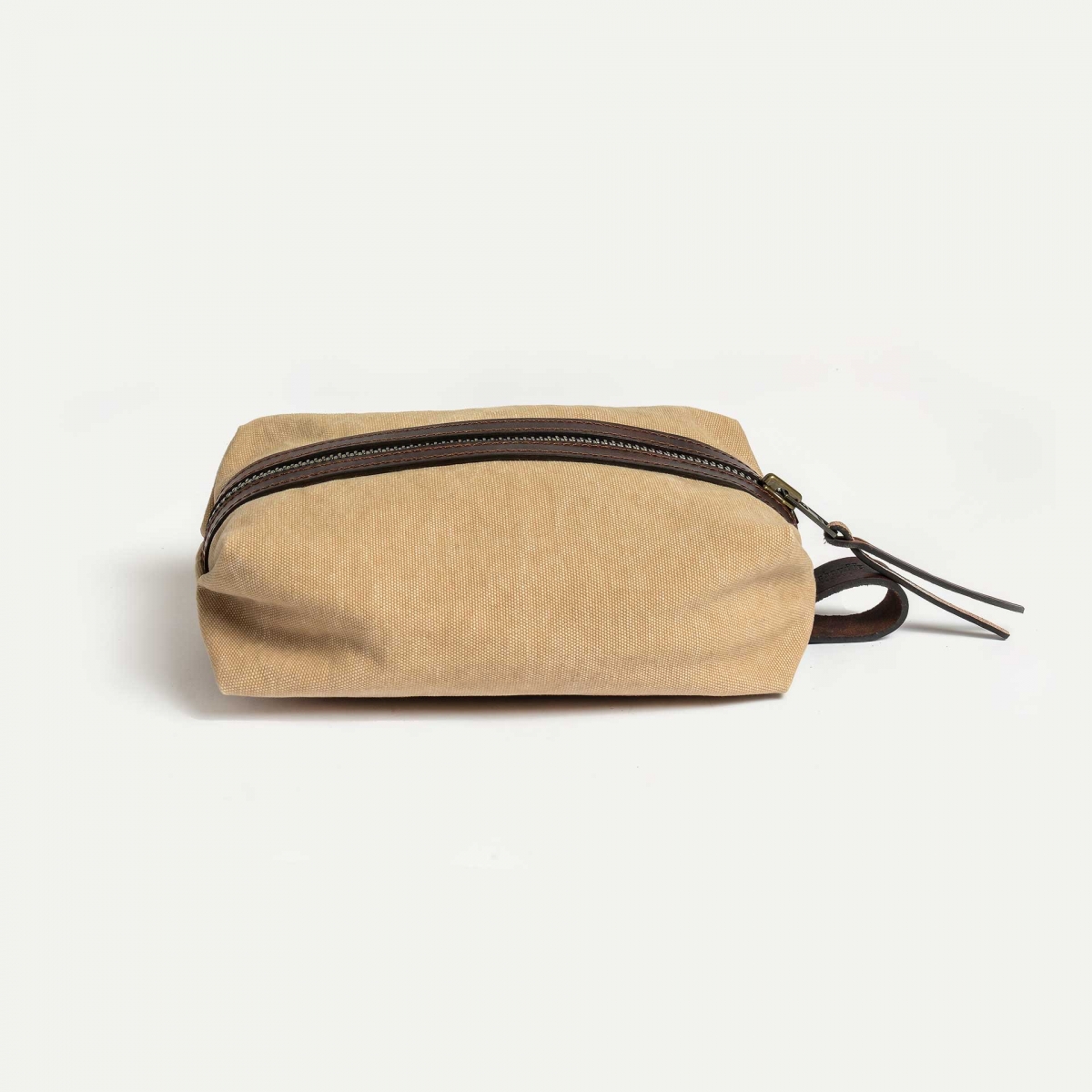 ZAZOU toiletry case - Wheat / Canvas and Leather (image n°2)