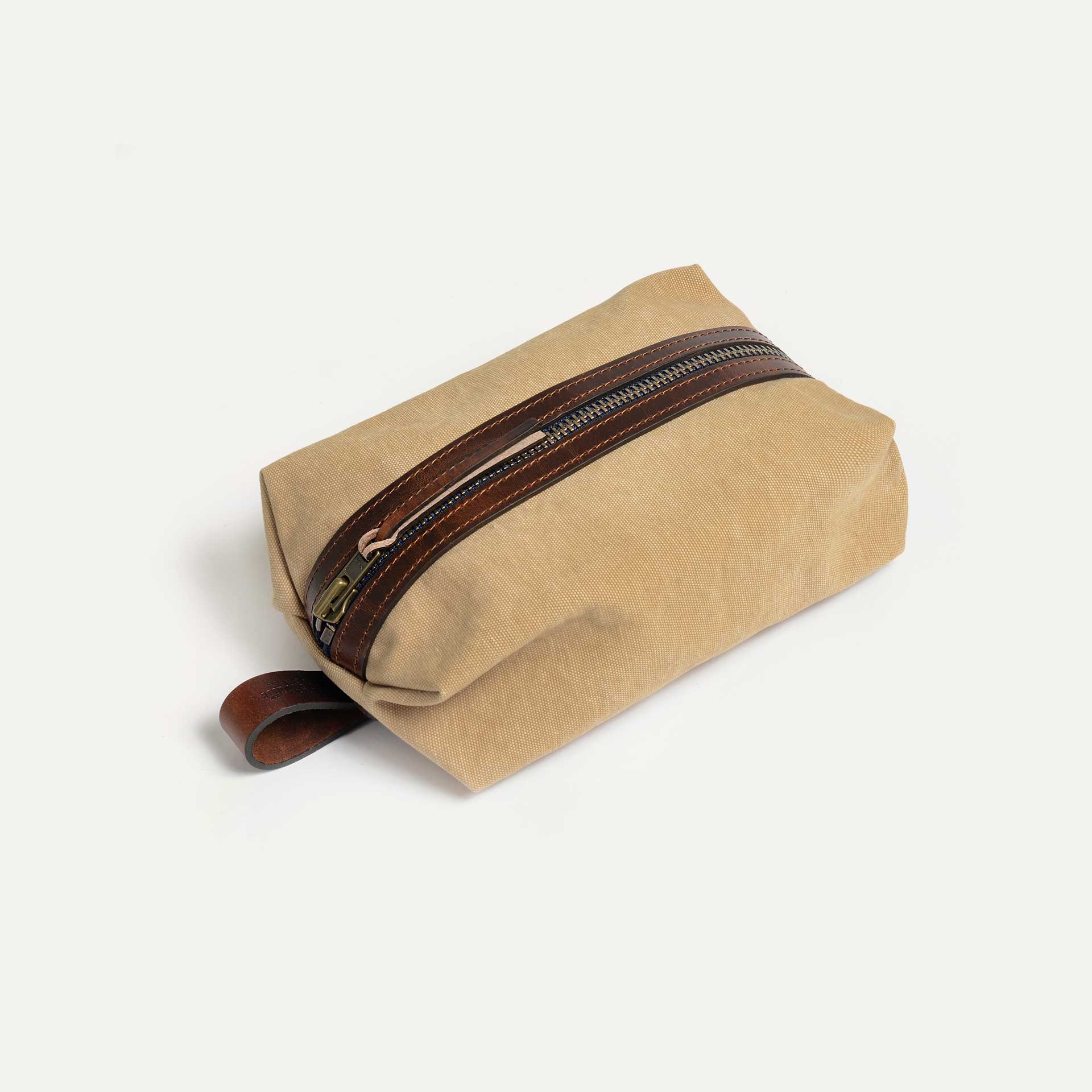 ZAZOU toiletry case - Wheat / Canvas and Leather (image n°1)