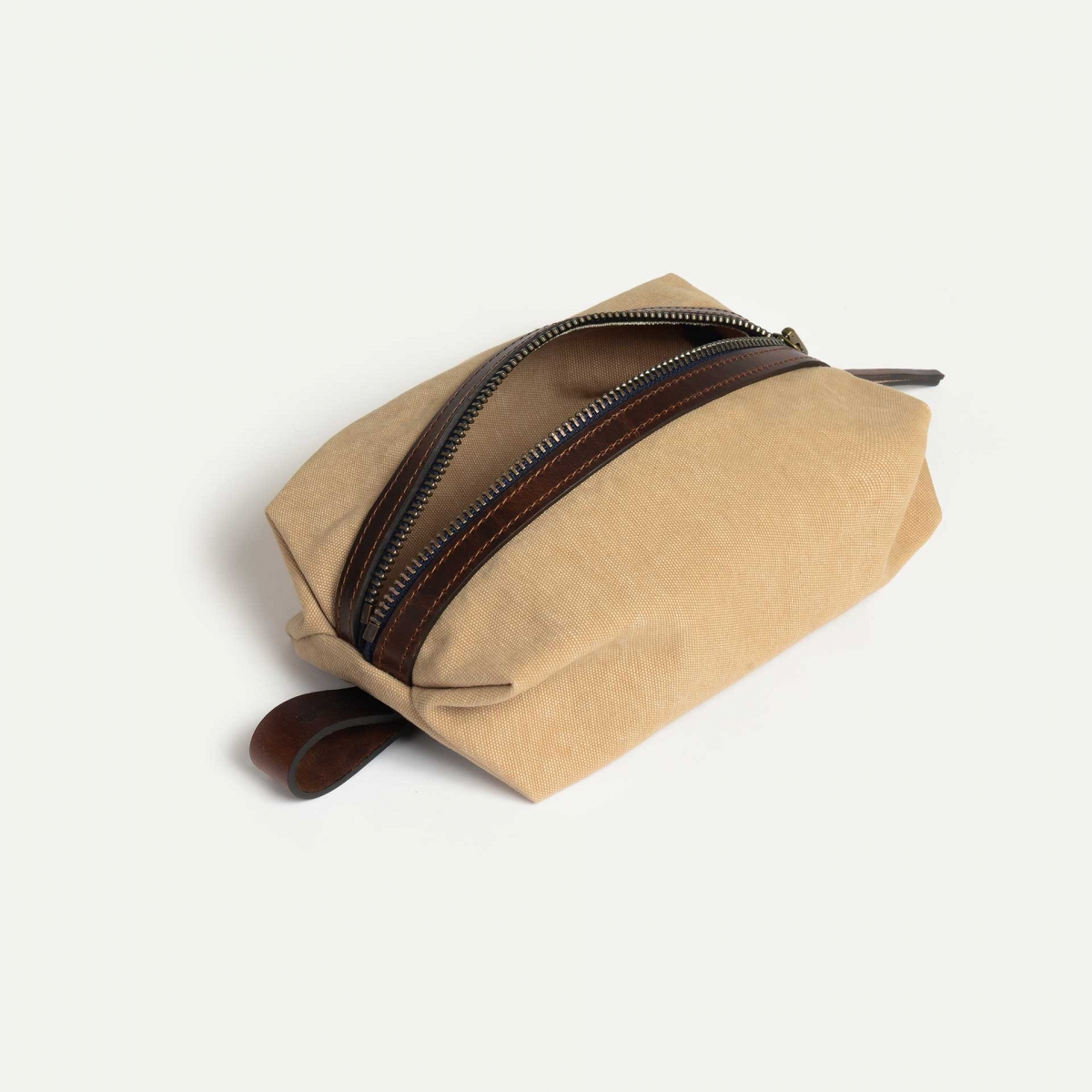 ZAZOU toiletry case - Wheat / Canvas and Leather (image n°3)