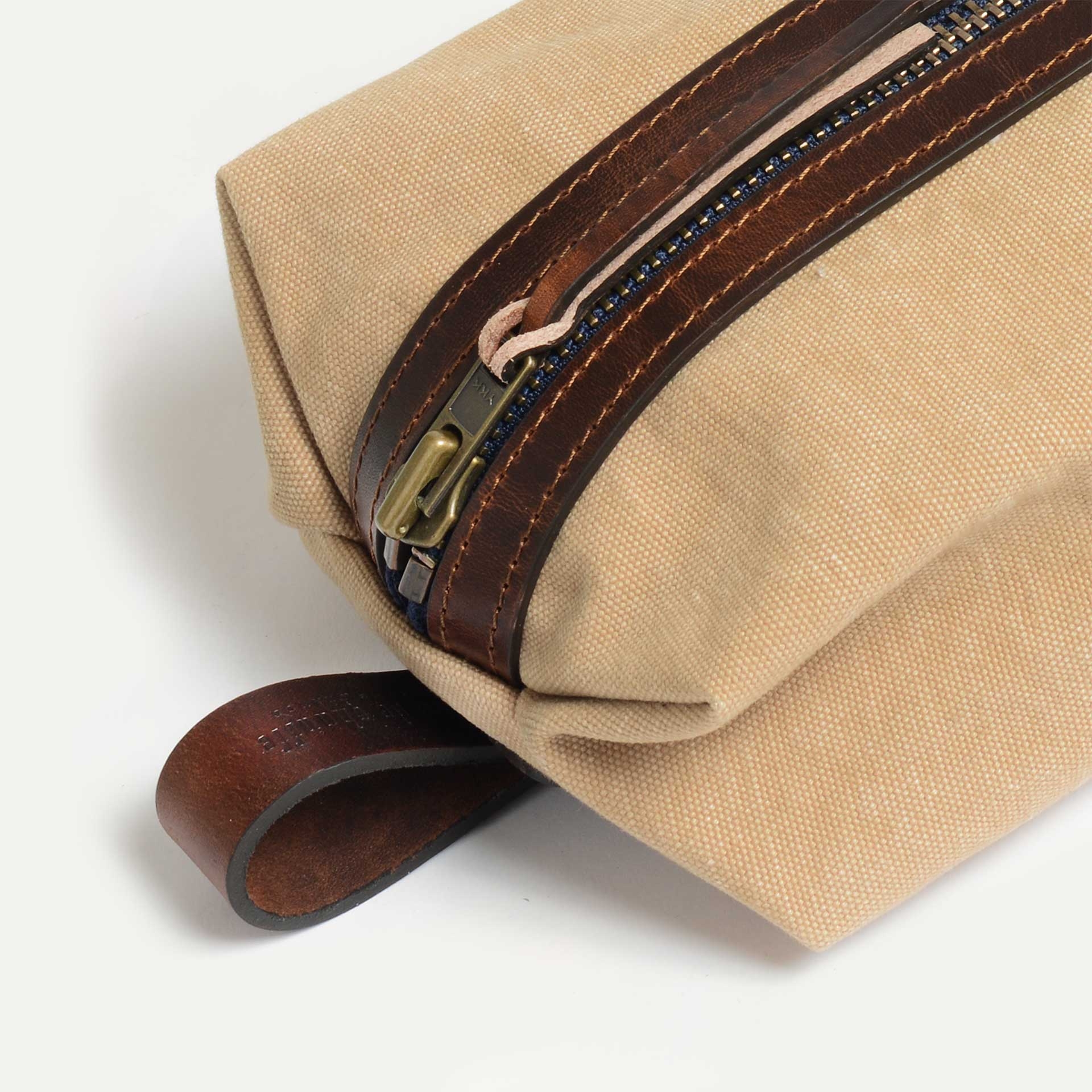 ZAZOU toiletry case - Wheat / Canvas and Leather (image n°4)