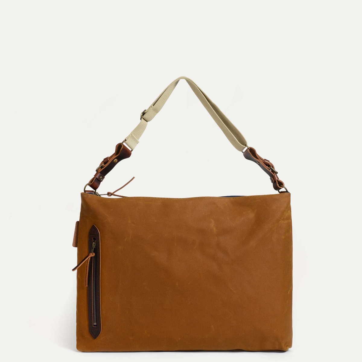 Besace Baston2 - Toile et cuir Cumin / HALLEY STEVENSON (image n°2)