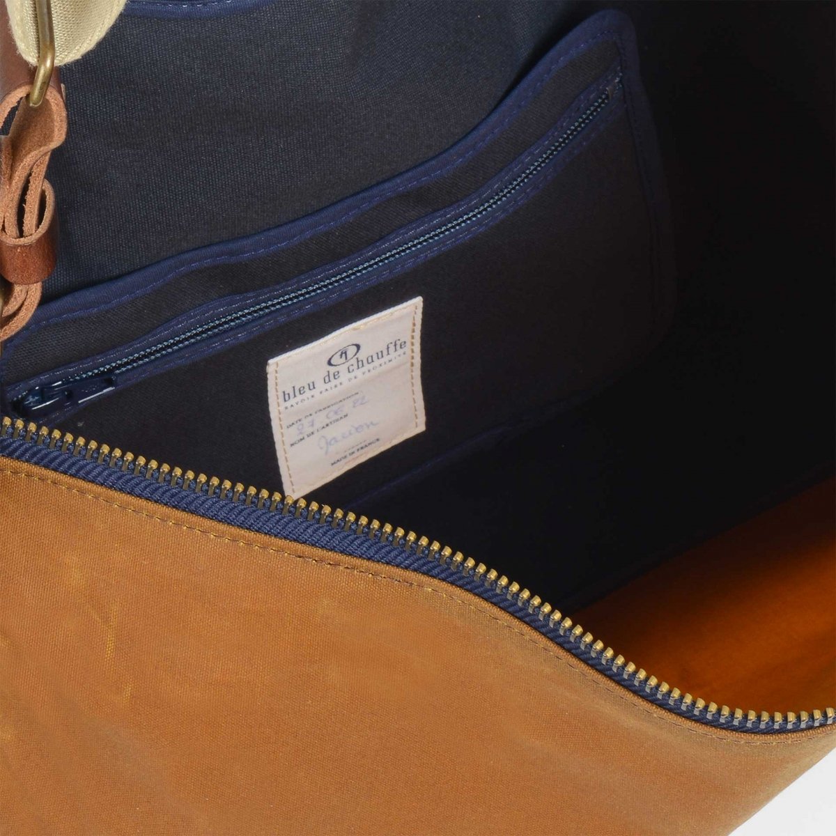 Besace Baston2 - Toile et cuir Cumin / HALLEY STEVENSON (image n°4)