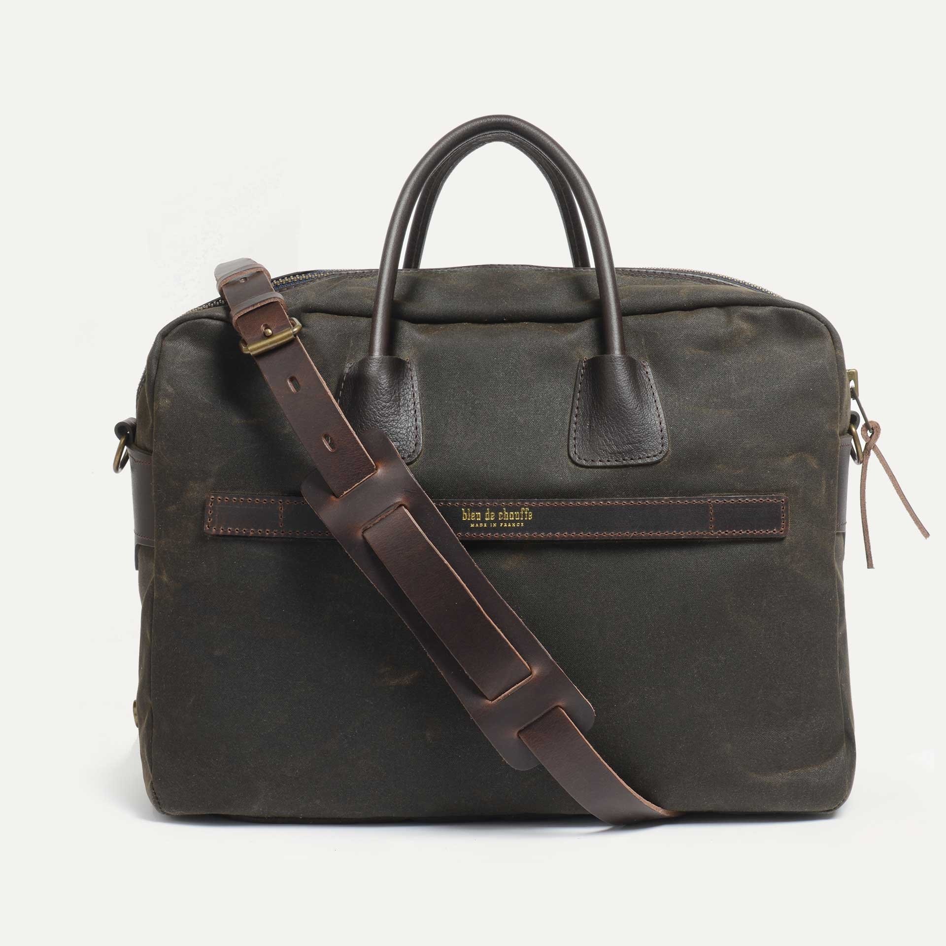 Zeppo Business bag - Dark Khaki Waxed (image n°3)