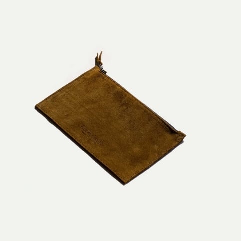 Trousse cuir COSMO S / Cuir Velours - Tabac