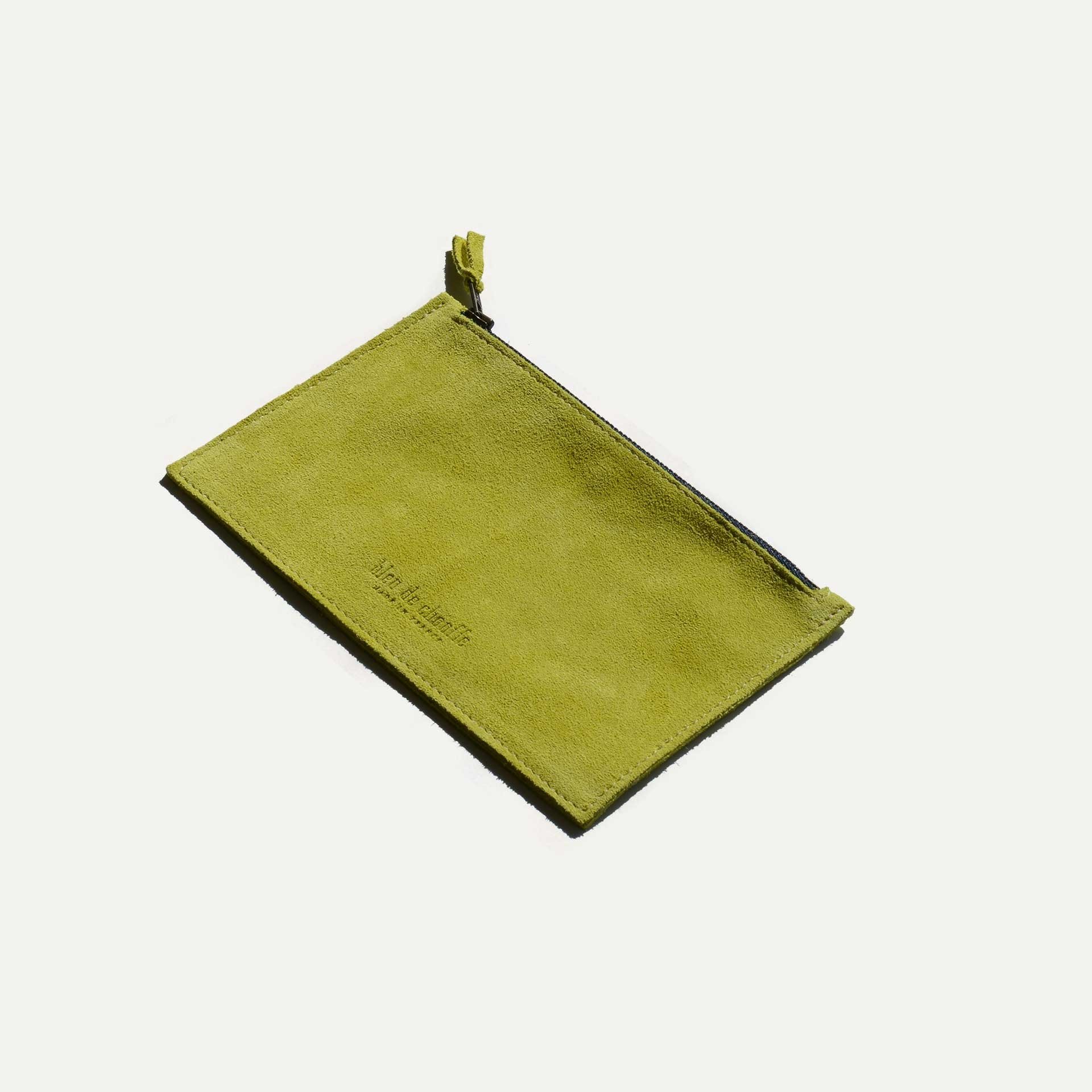 Trousse cuir COSMO S / Cuir Velours - Bergamote (image n°2)