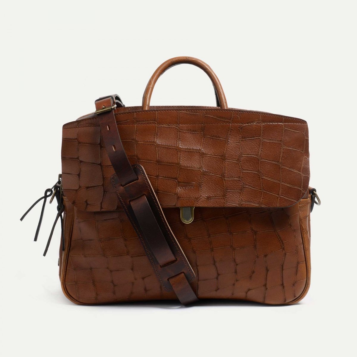 Zeppo Business bag Croco - Pain Brûlé (image n°2)