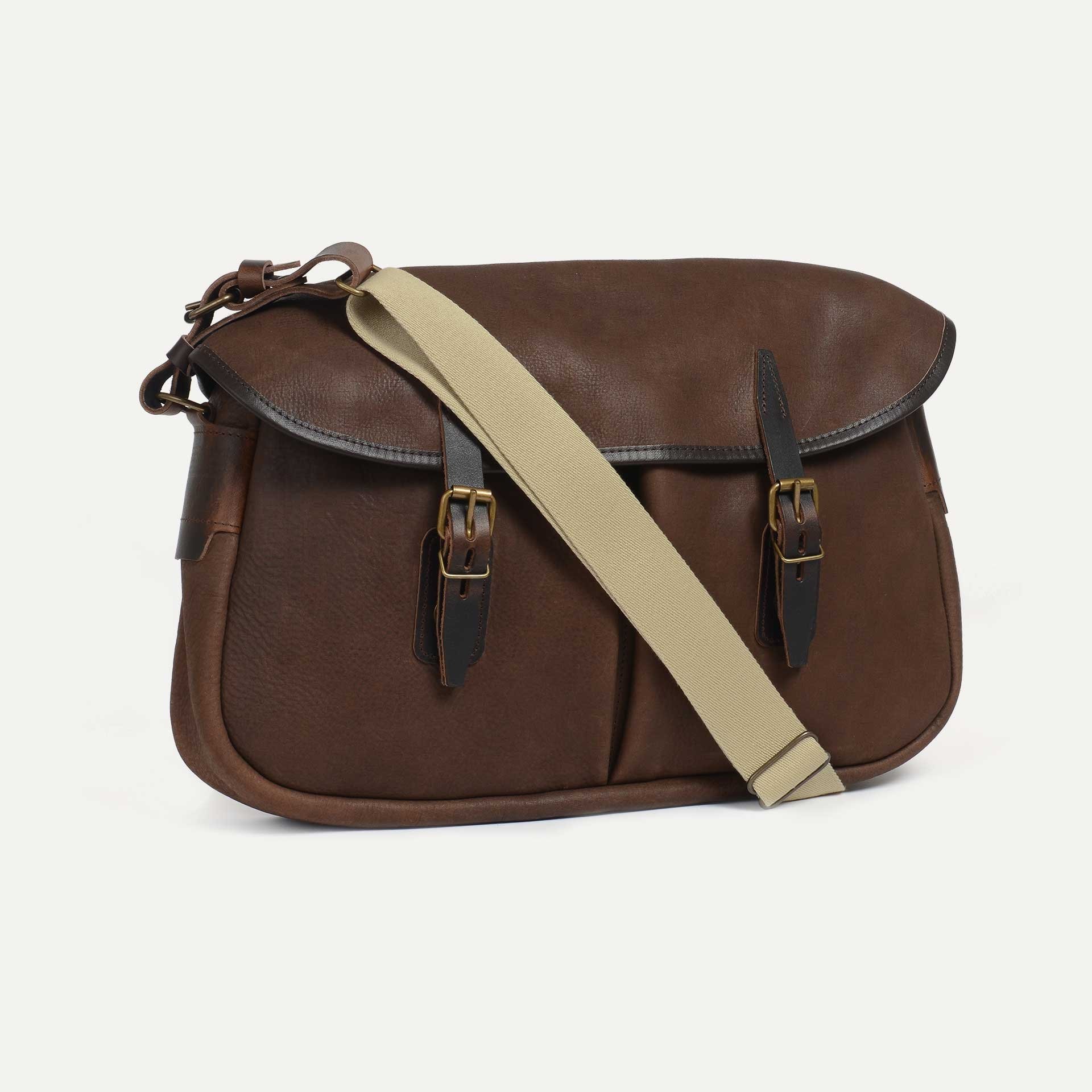 Sac Musette - café / Cuir Waxé (image n°2)