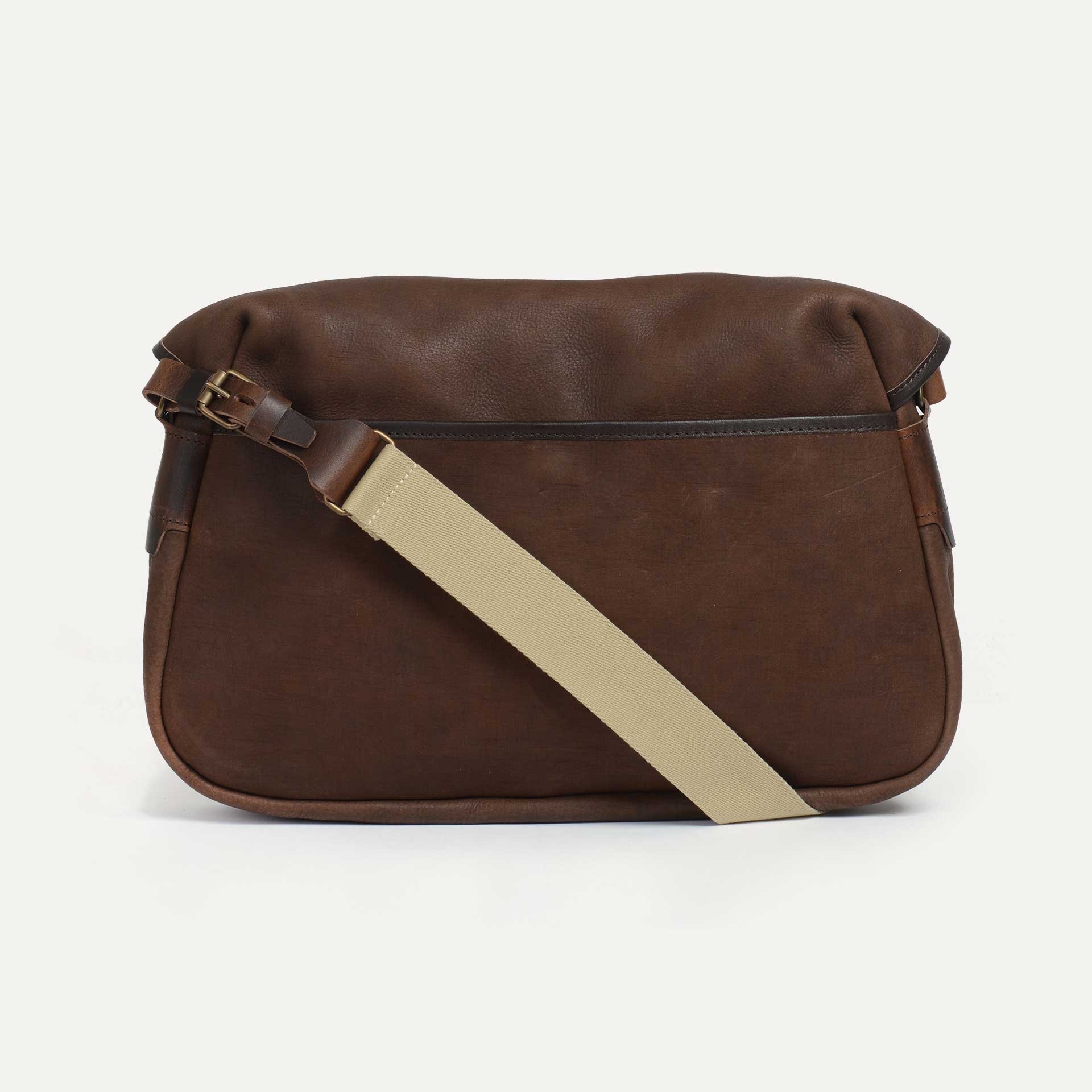 Sac Musette - café / Cuir Waxé (image n°3)