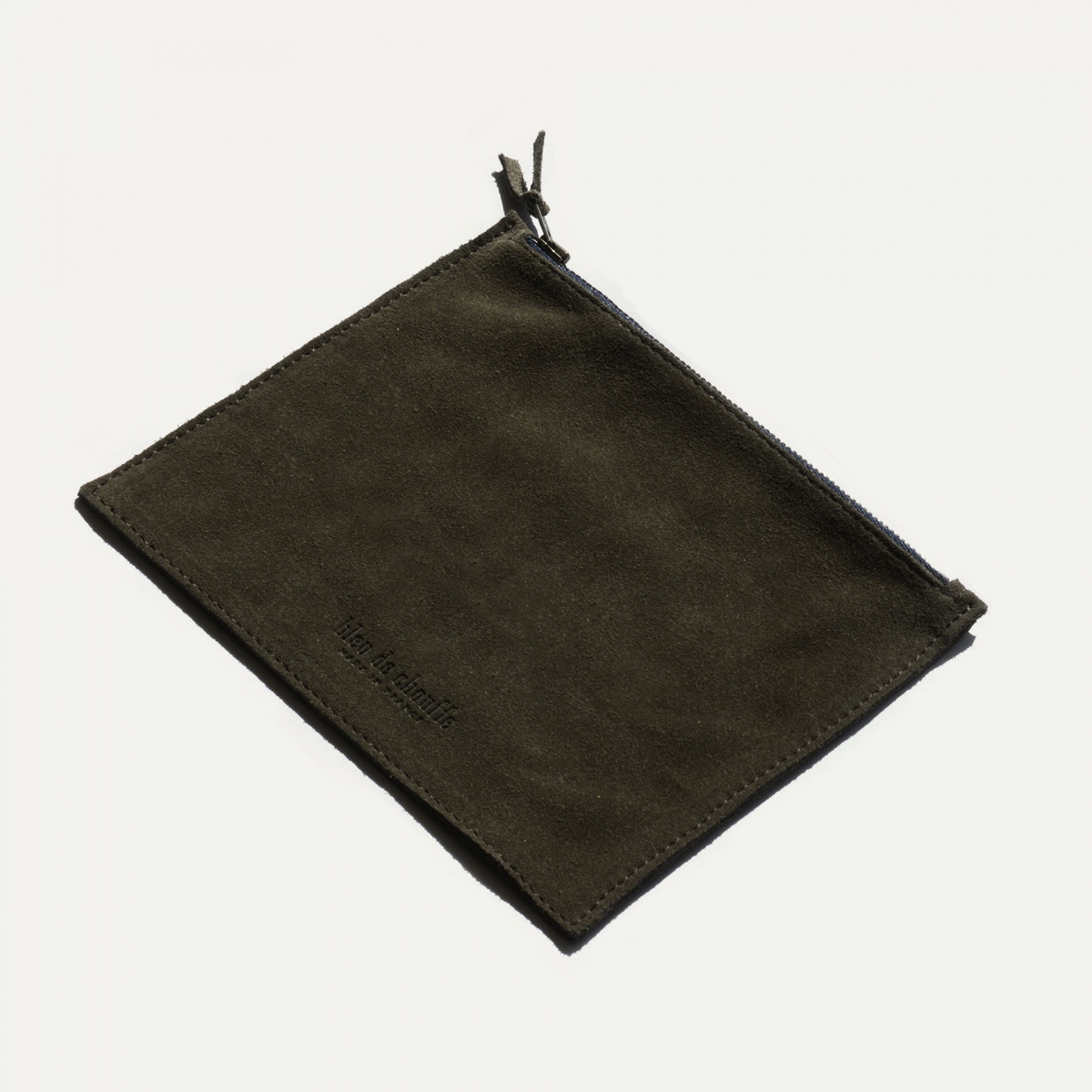 Leather Pouch COSMO M / Suede - Khaki (image n°2)
