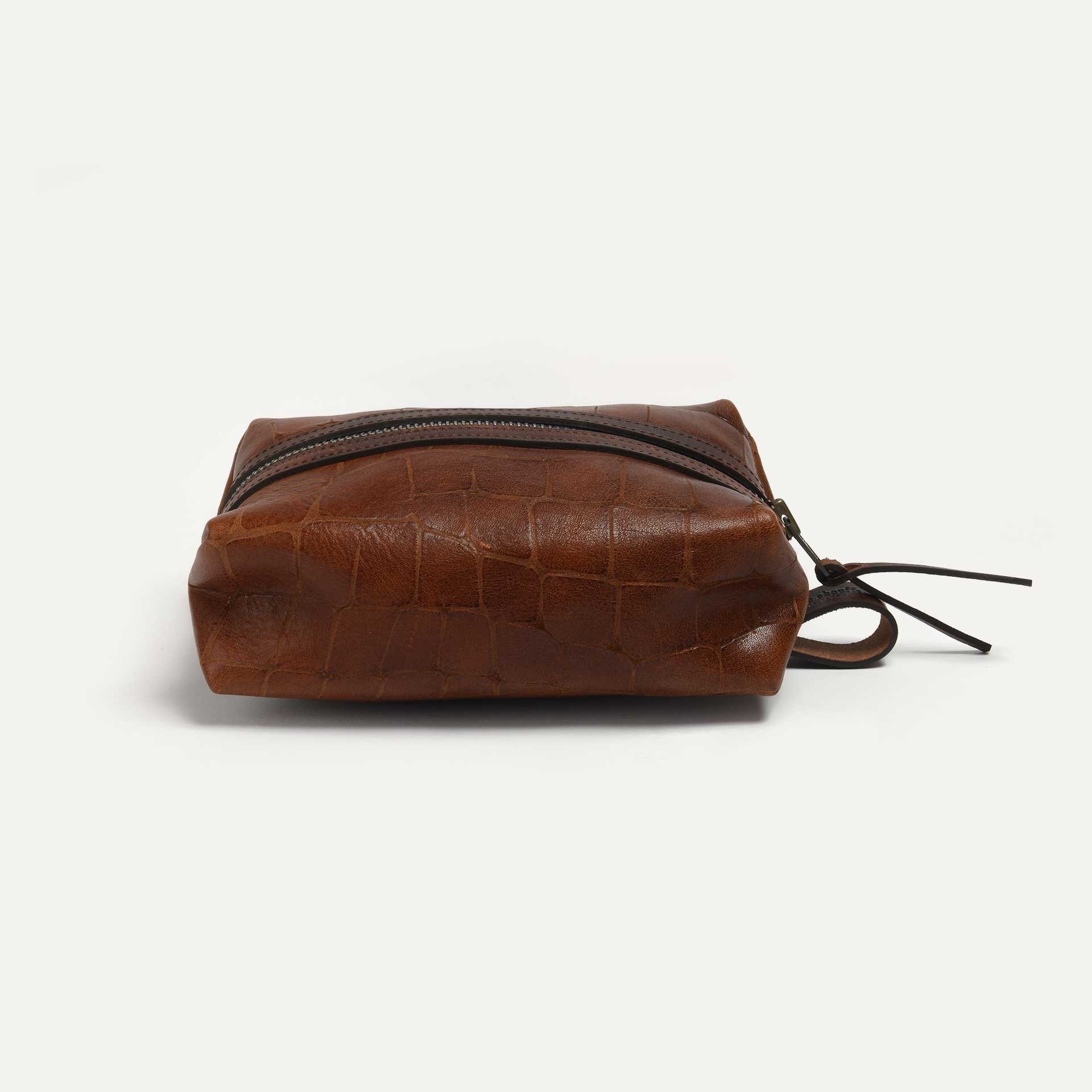 Trousse de toilette ZAZOU - Pain Brûlé Croco (image n°2)