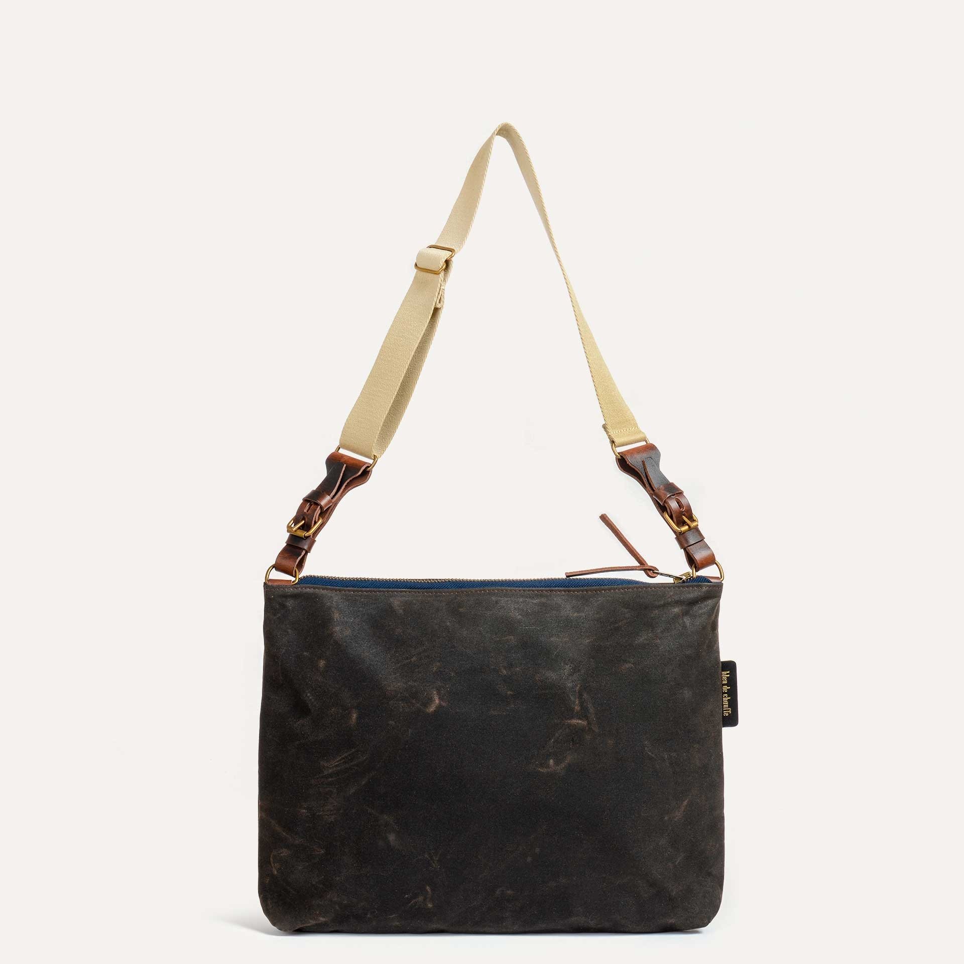 Sac Baskia - Toile et cuir Olive / HALLEY STEVENSON (image n°3)