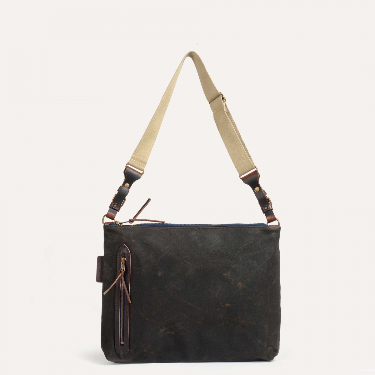 Sac Baskia - Toile et cuir Olive / HALLEY STEVENSON (image n°2)