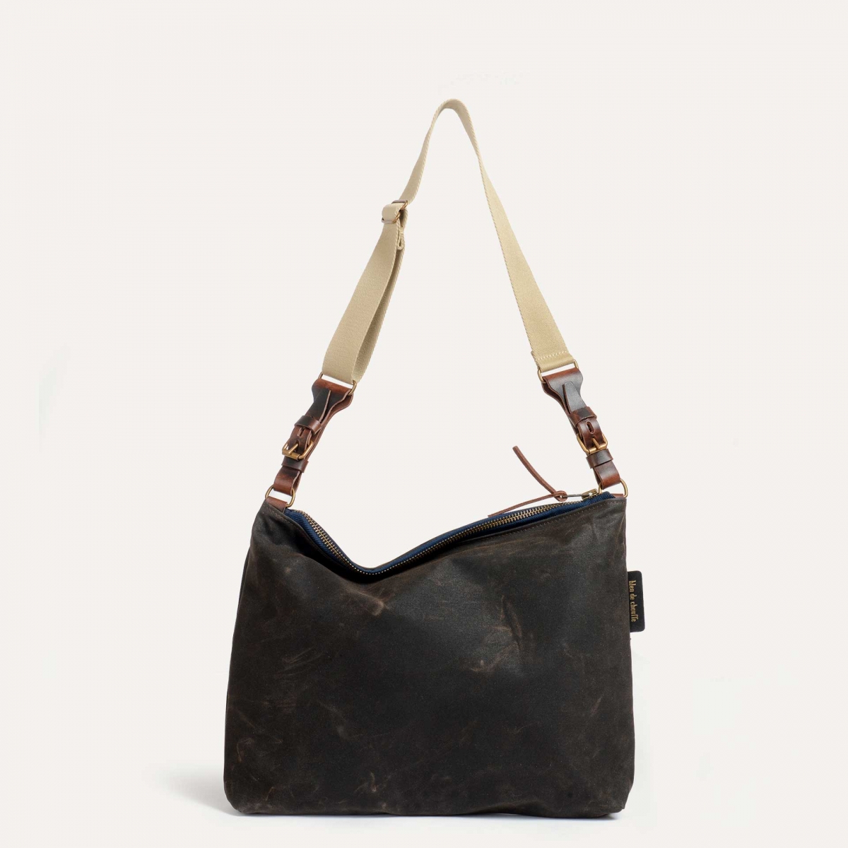 Sac Baskia - Toile et cuir Olive / HALLEY STEVENSON (image n°1)