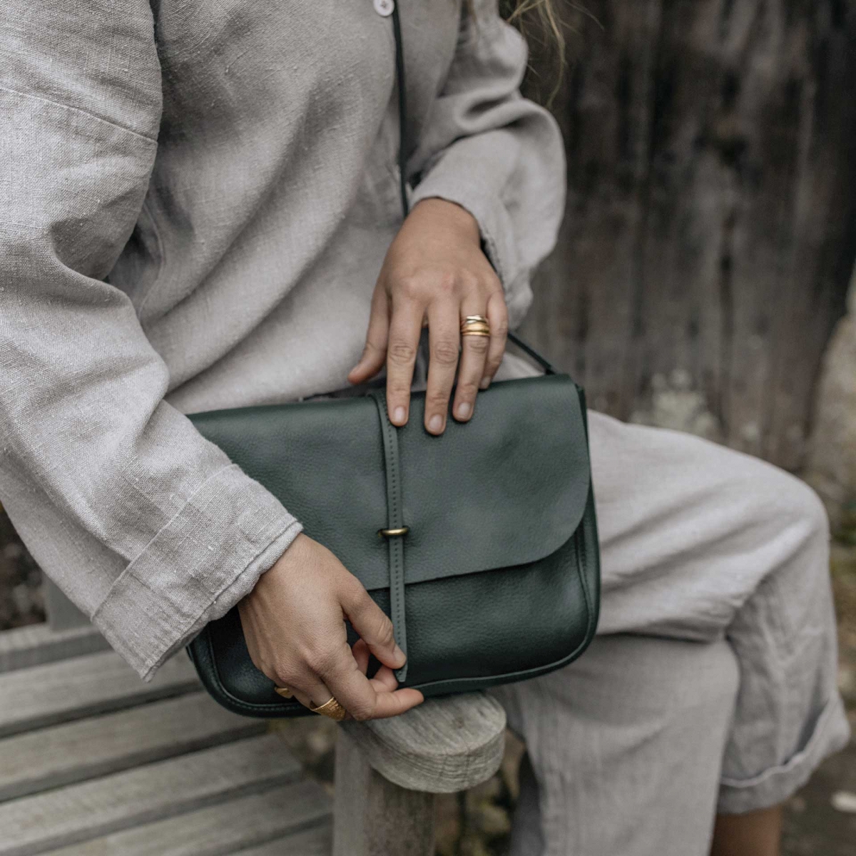 Pastel postman bag / handbag - Green (image n°7)