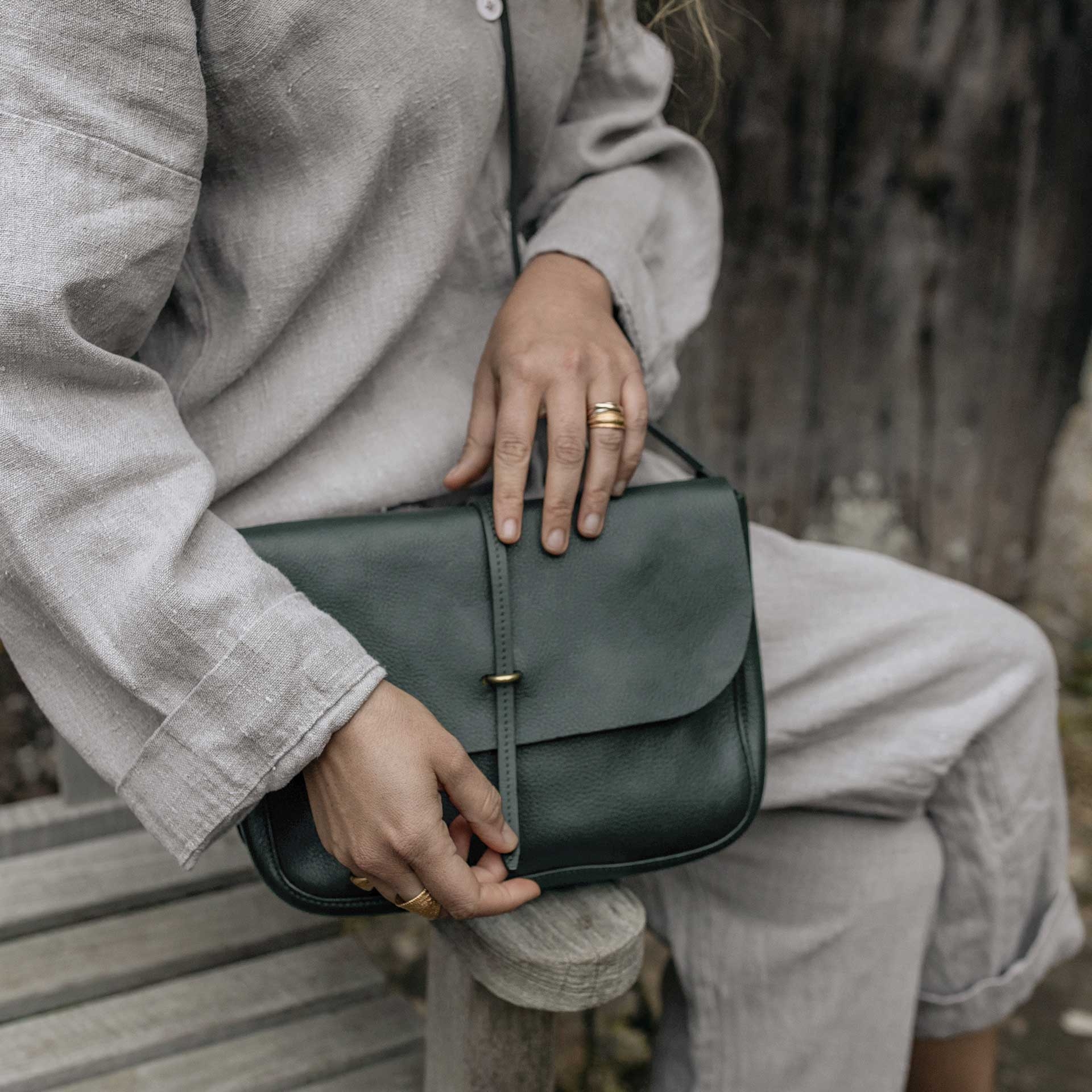 Pastel postman bag / handbag - Green (image n°7)
