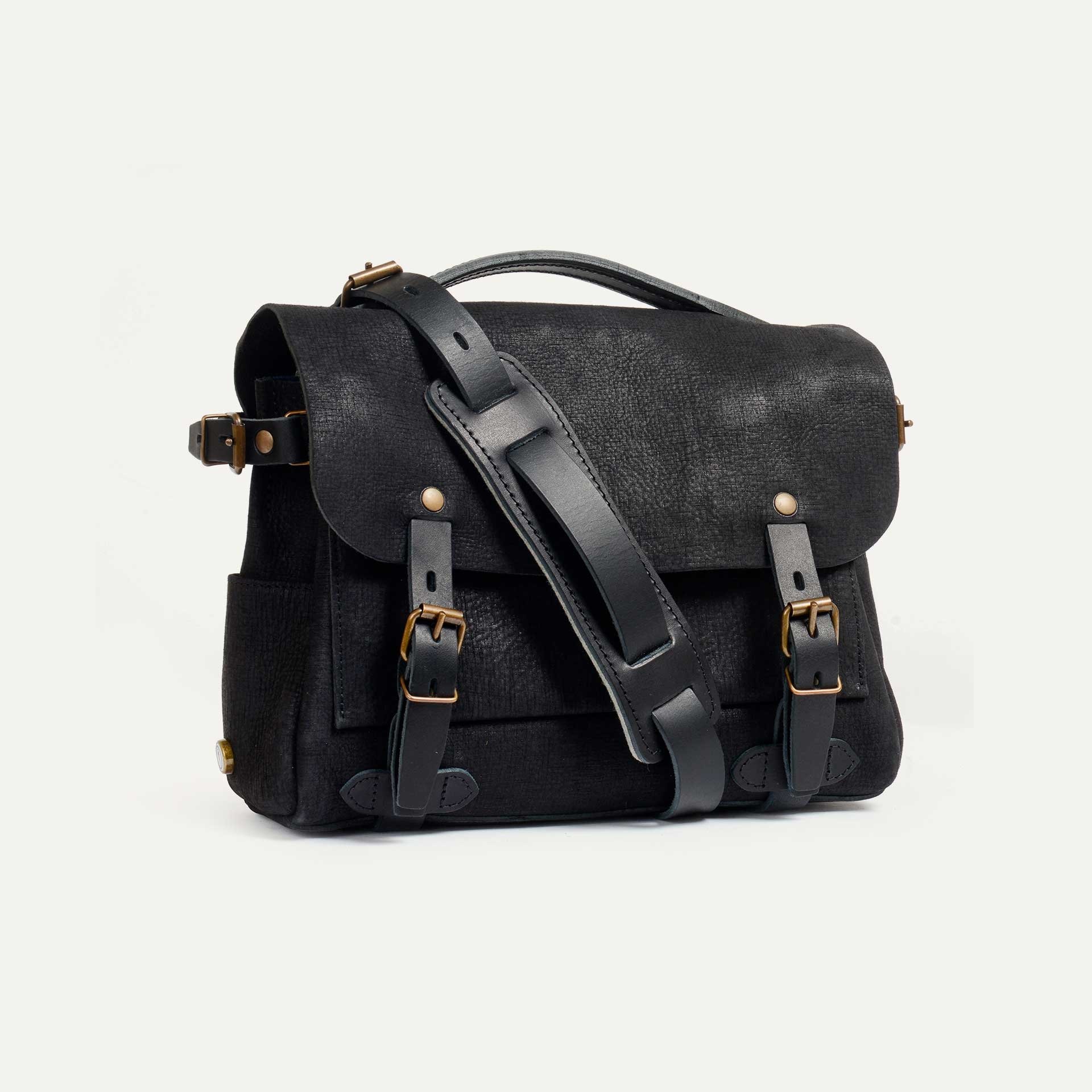 Postman bag Éclair S - Charcoal black / Waxed Leather (image n°2)