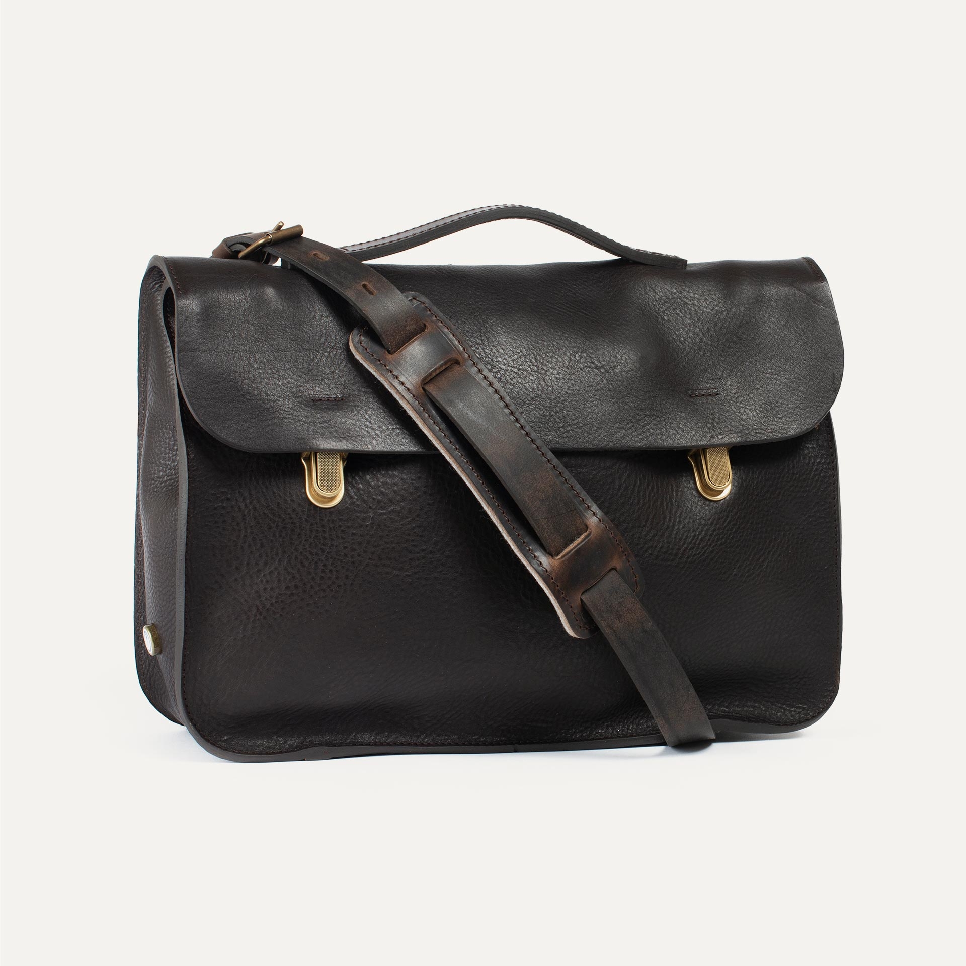 Groucho Leather Satchel - Dark Brown / E Pure (image n°1)