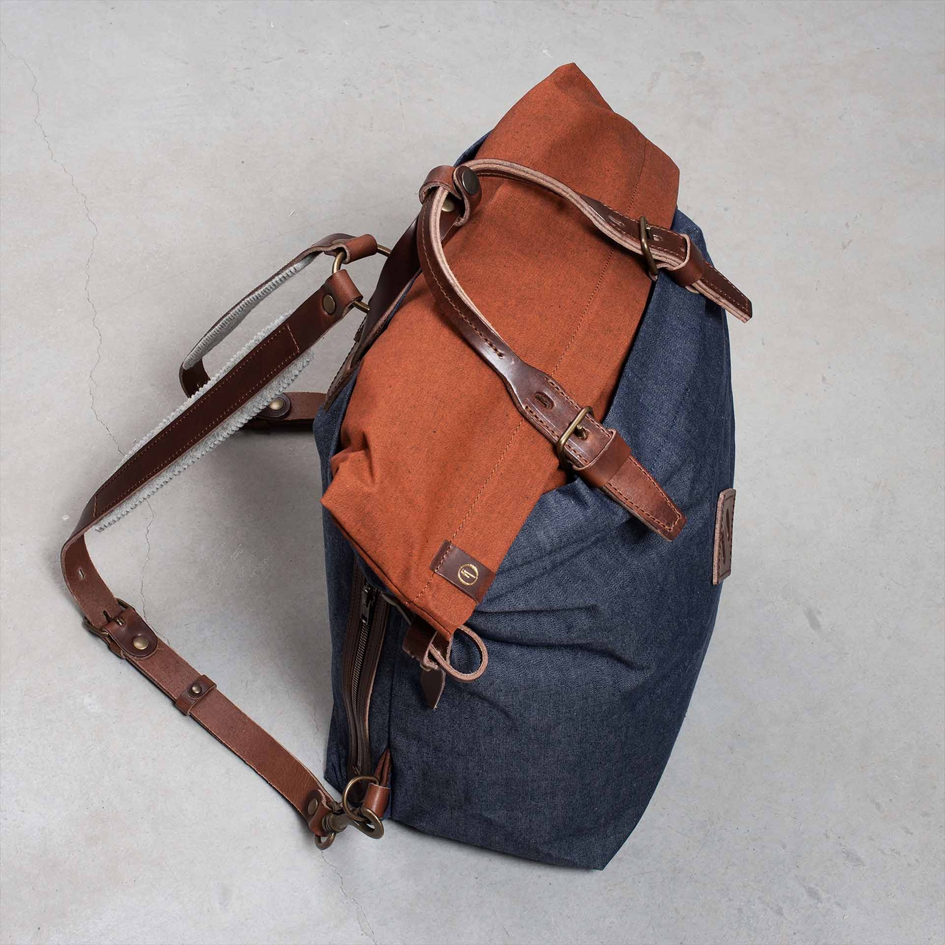 25L Woody backpack - Denim/Terra cotta (image n°4)