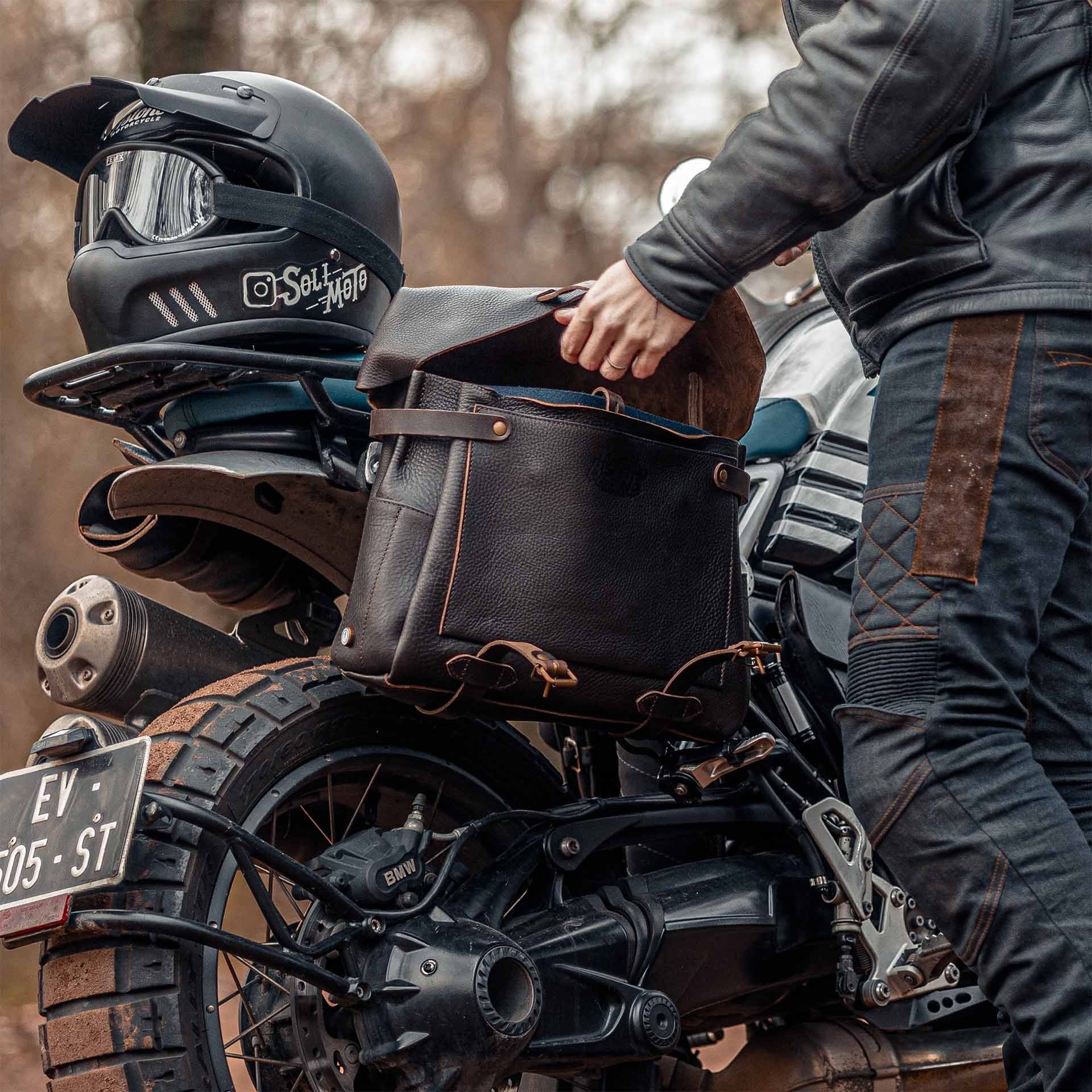Heroes Eclair bag -  Brown leather motorcycle bag (image n°9)