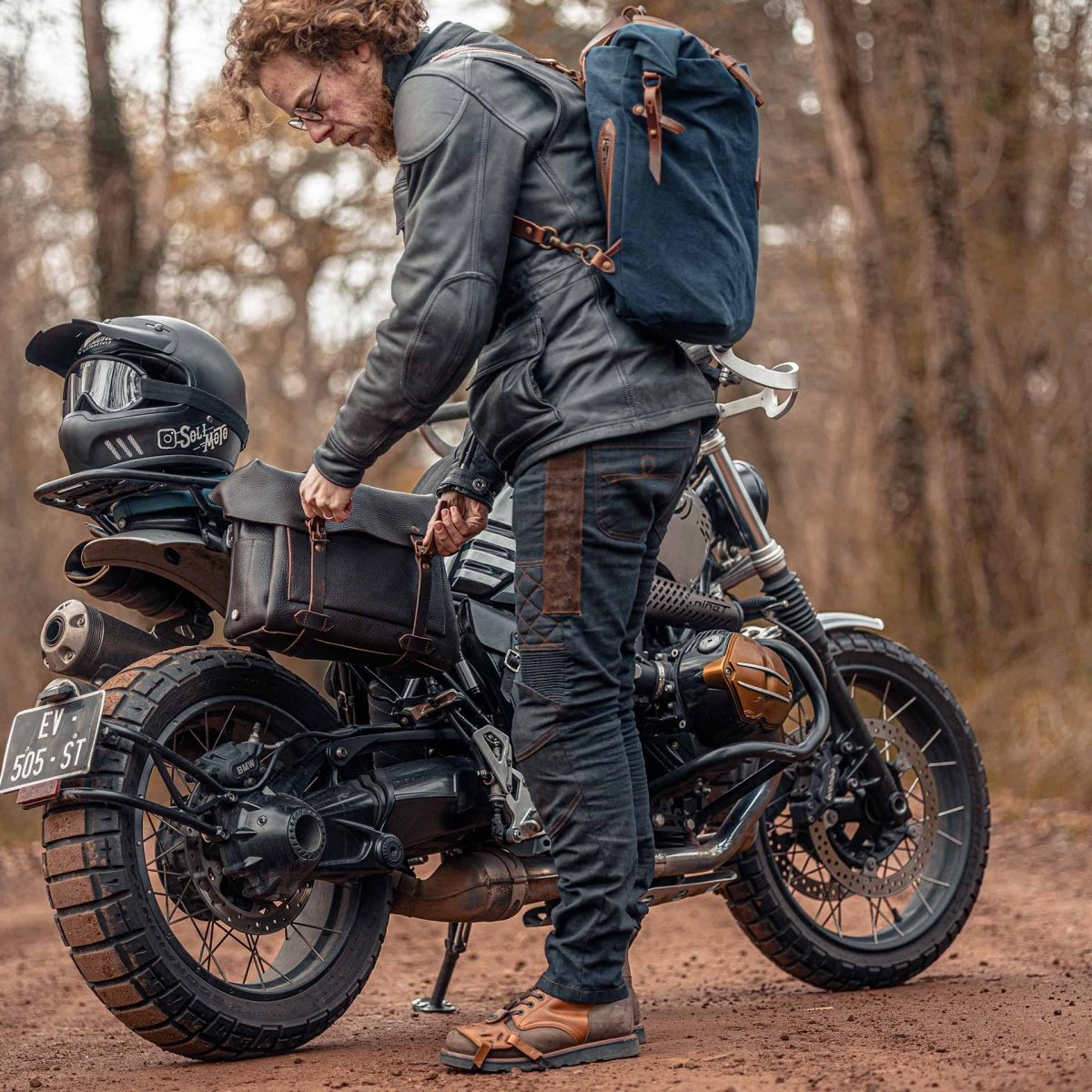 Heroes Eclair bag -  Brown leather motorcycle bag (image n°10)