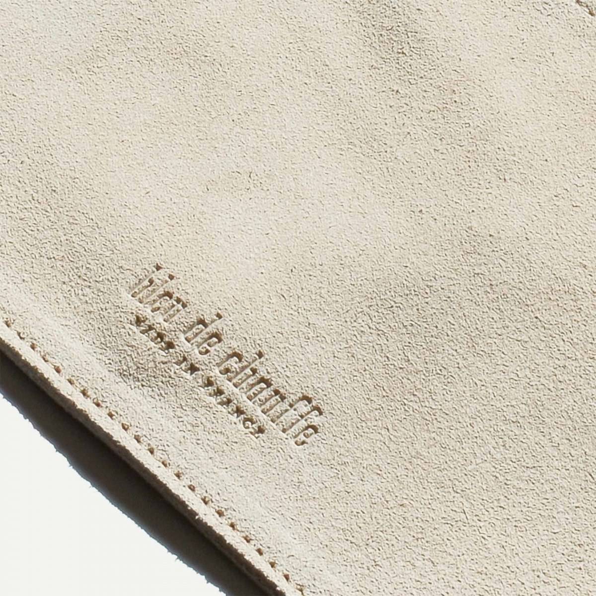 Trousse cuir COSMO S / Cuir Velours - Blanc céruse (image n°4)
