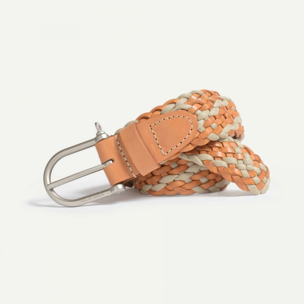 Manille Belt / braided leather - Natural Beige (image n°1)