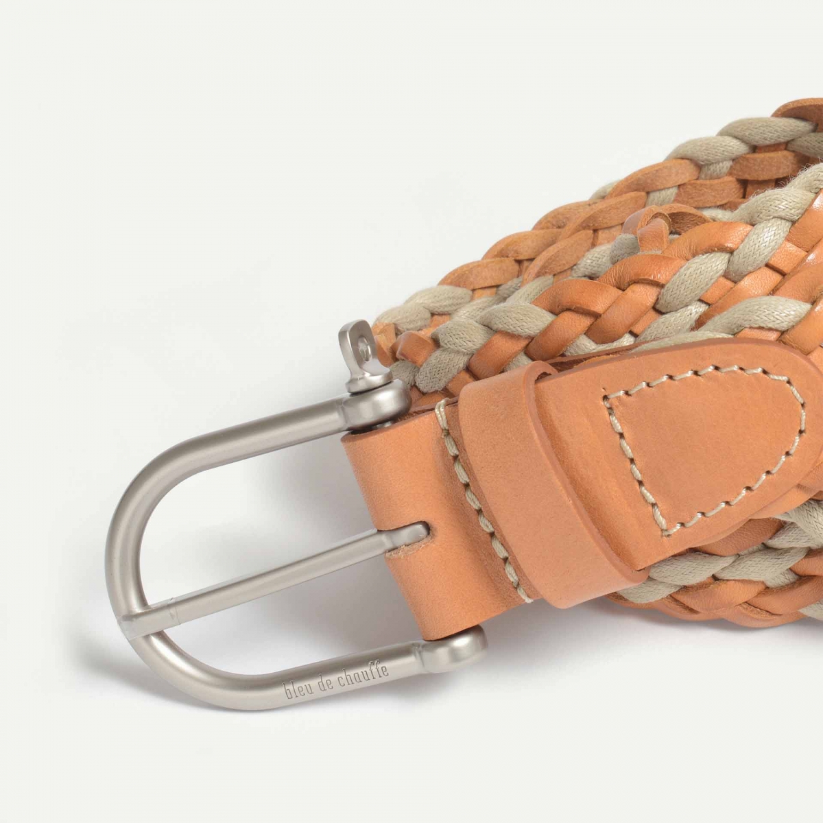 Manille Belt / braided leather - Natural Beige (image n°2)