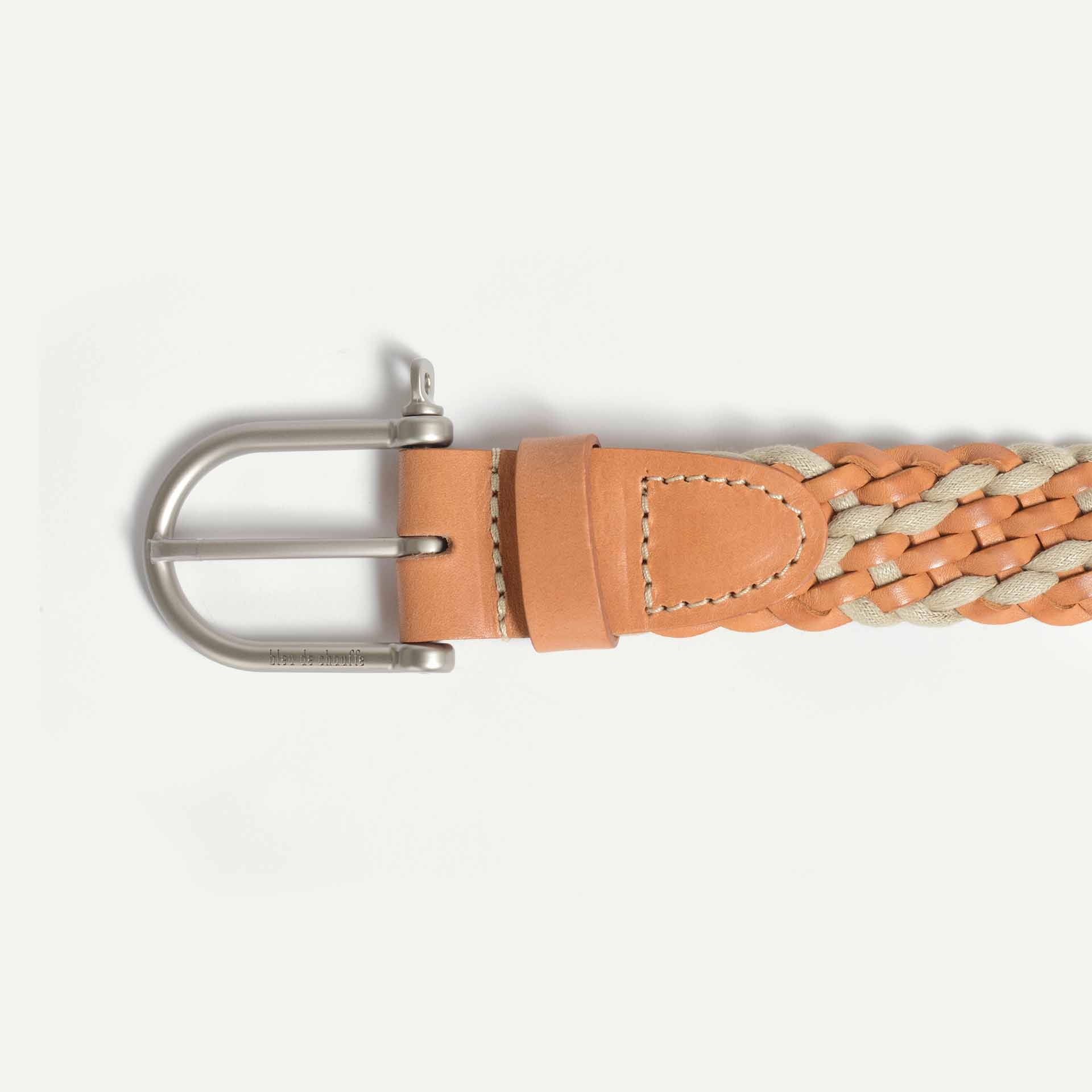Manille Belt / braided leather - Natural Beige (image n°3)