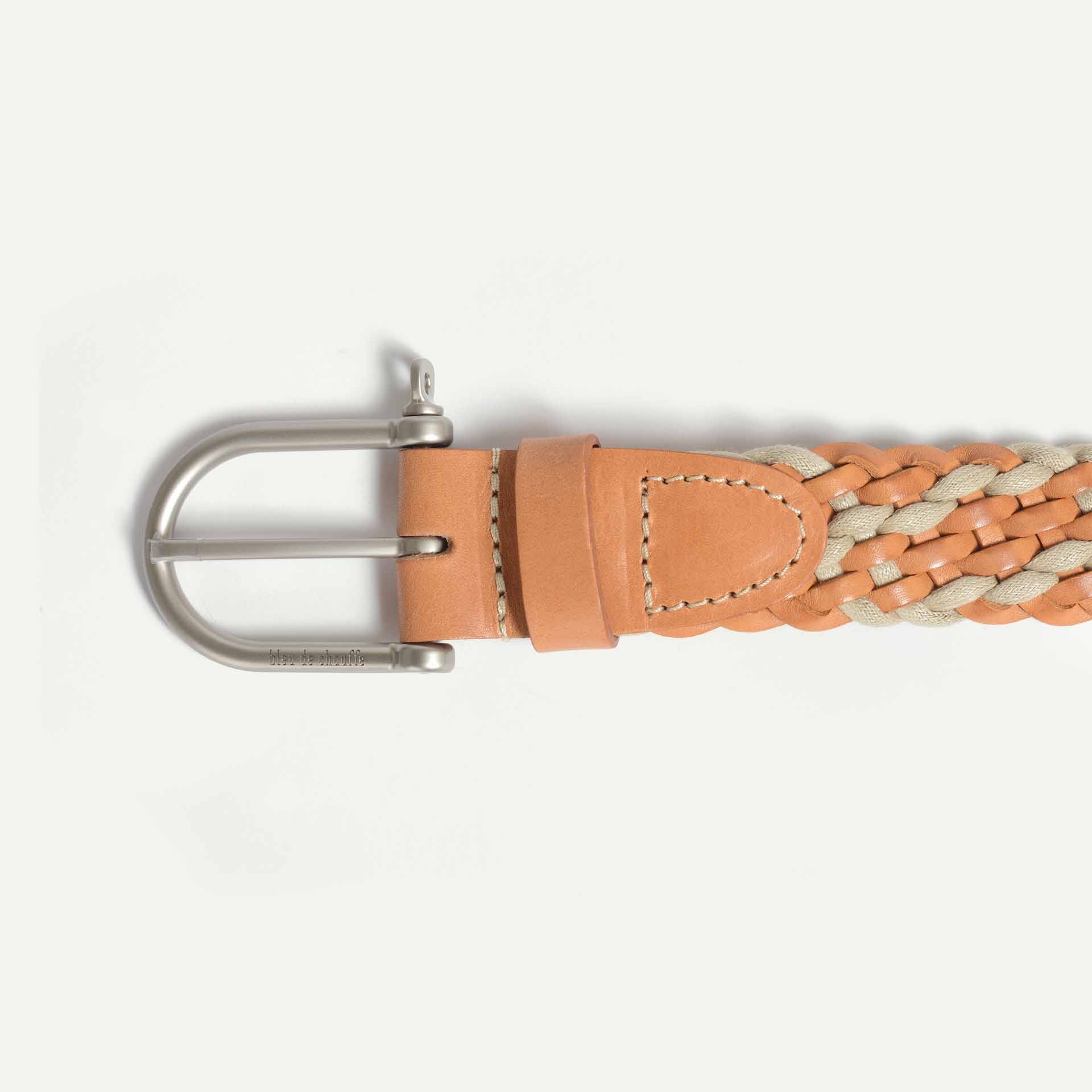 Manille Belt / braided leather - Natural Beige (image n°3)
